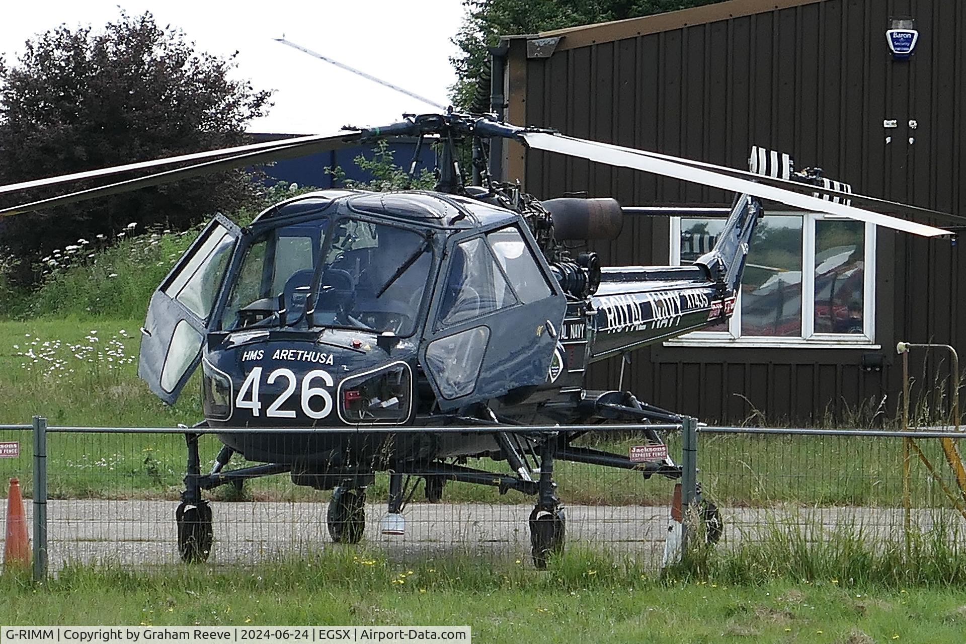 G-RIMM, 1966 Westland Wasp HAS.1 C/N F9605, Parked at North Weald.