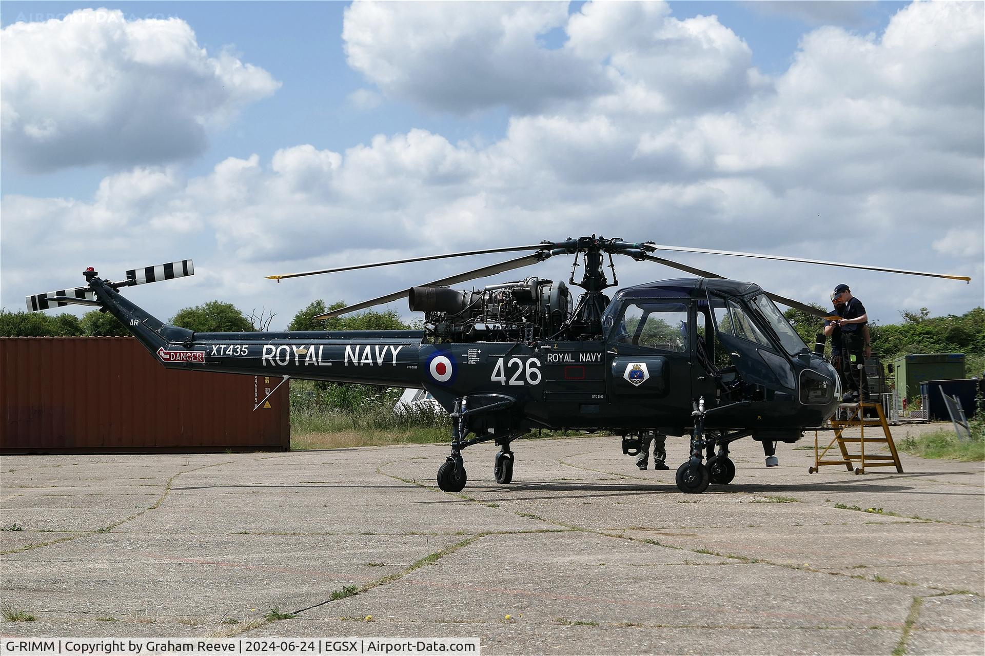 G-RIMM, 1966 Westland Wasp HAS.1 C/N F9605, Parked at North Weald.