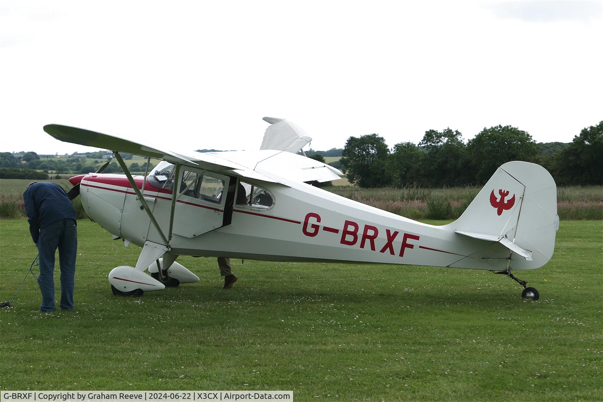 G-BRXF, 1946 Aeronca 11AC Chief C/N 11AC-1033, Getting ready to depart from Northrepps.
