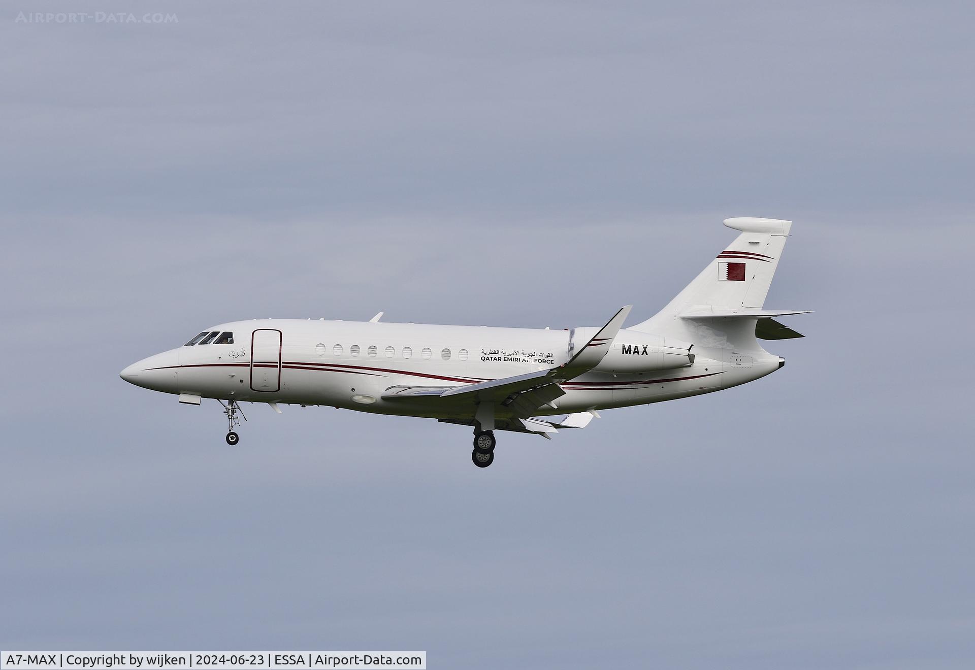 A7-MAX, 2021 Dassault Falcon 2000LXS C/N 372, Rwy 01L