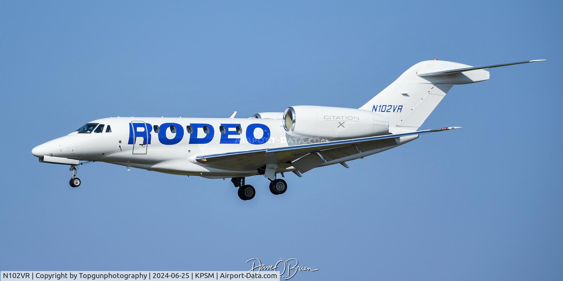 N102VR, 1999 Cessna 750 Citation X Citation X C/N 750-0102, KOW102 in from Van Nuys for a quick stop before heading to Tampa