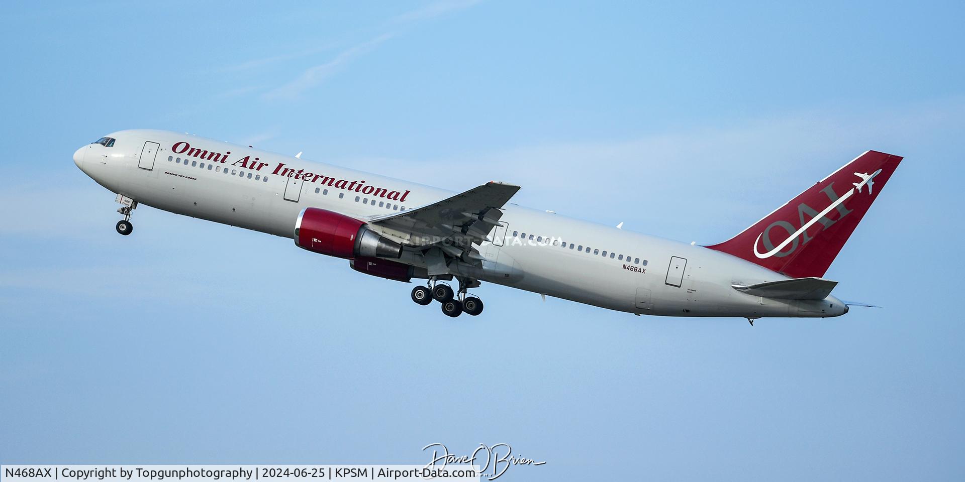 N468AX, 2002 Boeing 767-36N/ER C/N 30115, OMNI departing as CAMBER170
