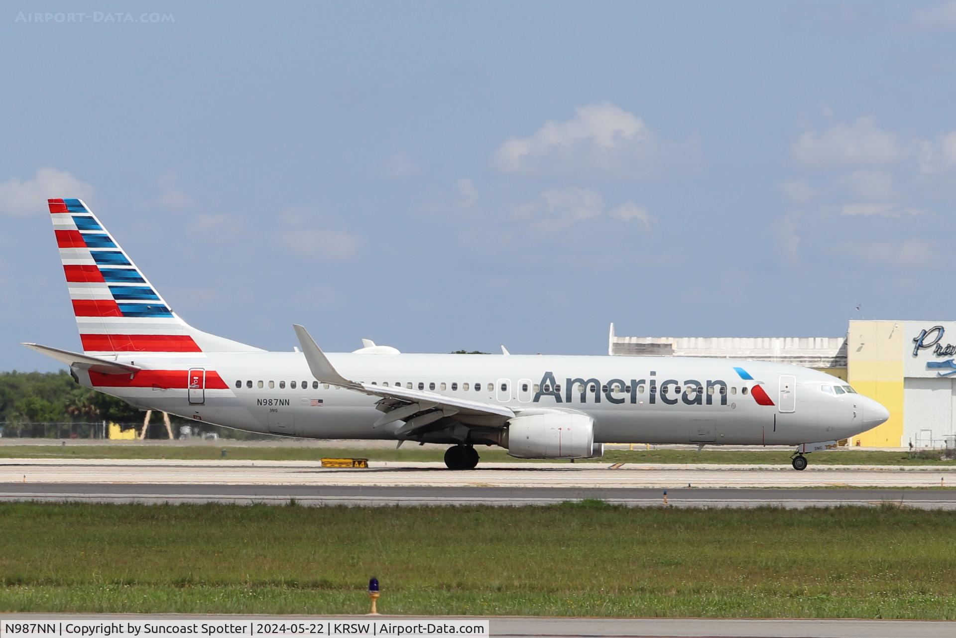 N987NN, 2016 Boeing 737-823 C/N 33247, American Flight 2515 arrives on Runway 6 at Southwest Florida International Airport following flight from Chicago-O’Hare International Airport