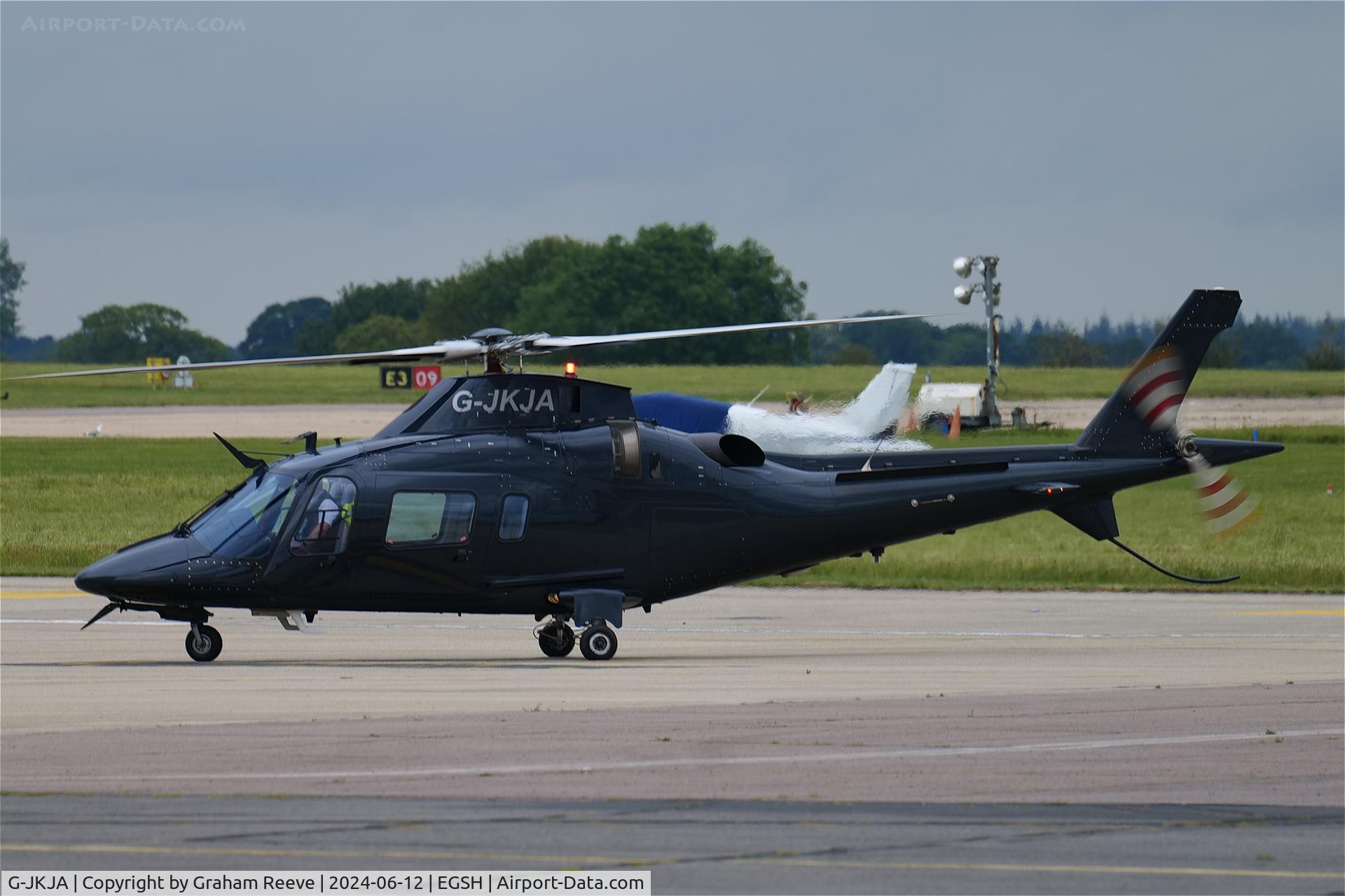 G-JKJA, 2006 Agusta SPA A109 E C/N 11675, On the ground at Norwich.