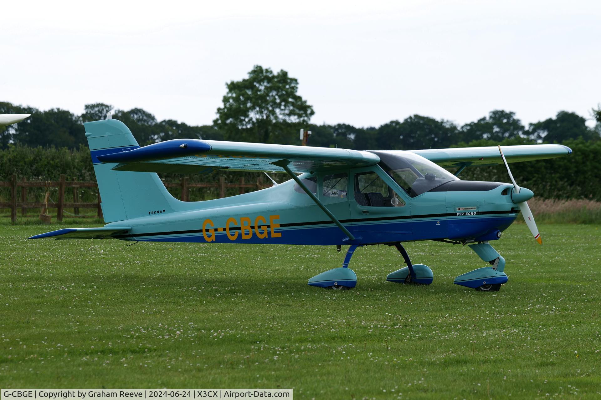G-CBGE, 2002 Tecnam P-92EA Echo C/N PFA 318-13680, Parked at Northrepps.