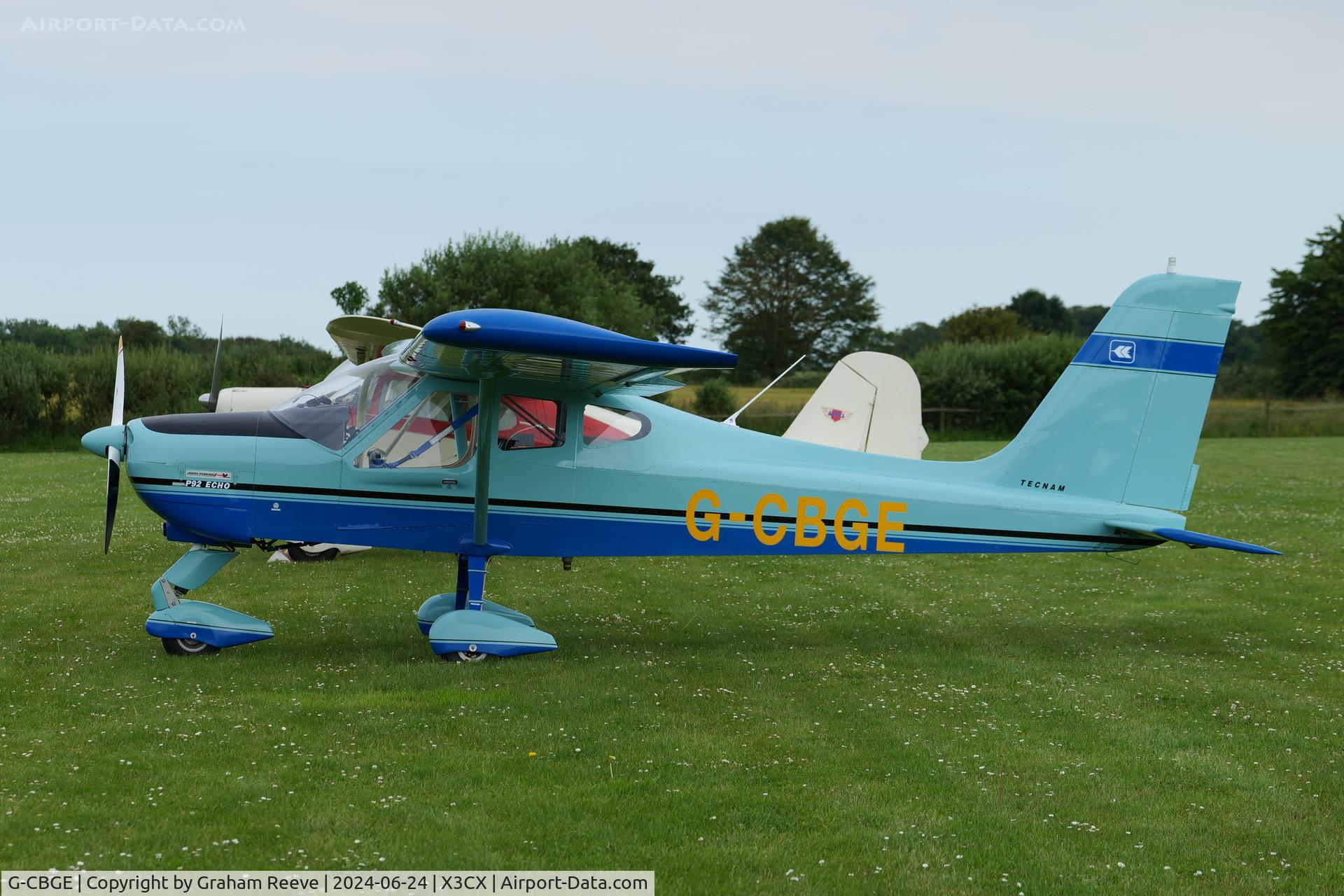 G-CBGE, 2002 Tecnam P-92EA Echo C/N PFA 318-13680, Parked at Northrepps.