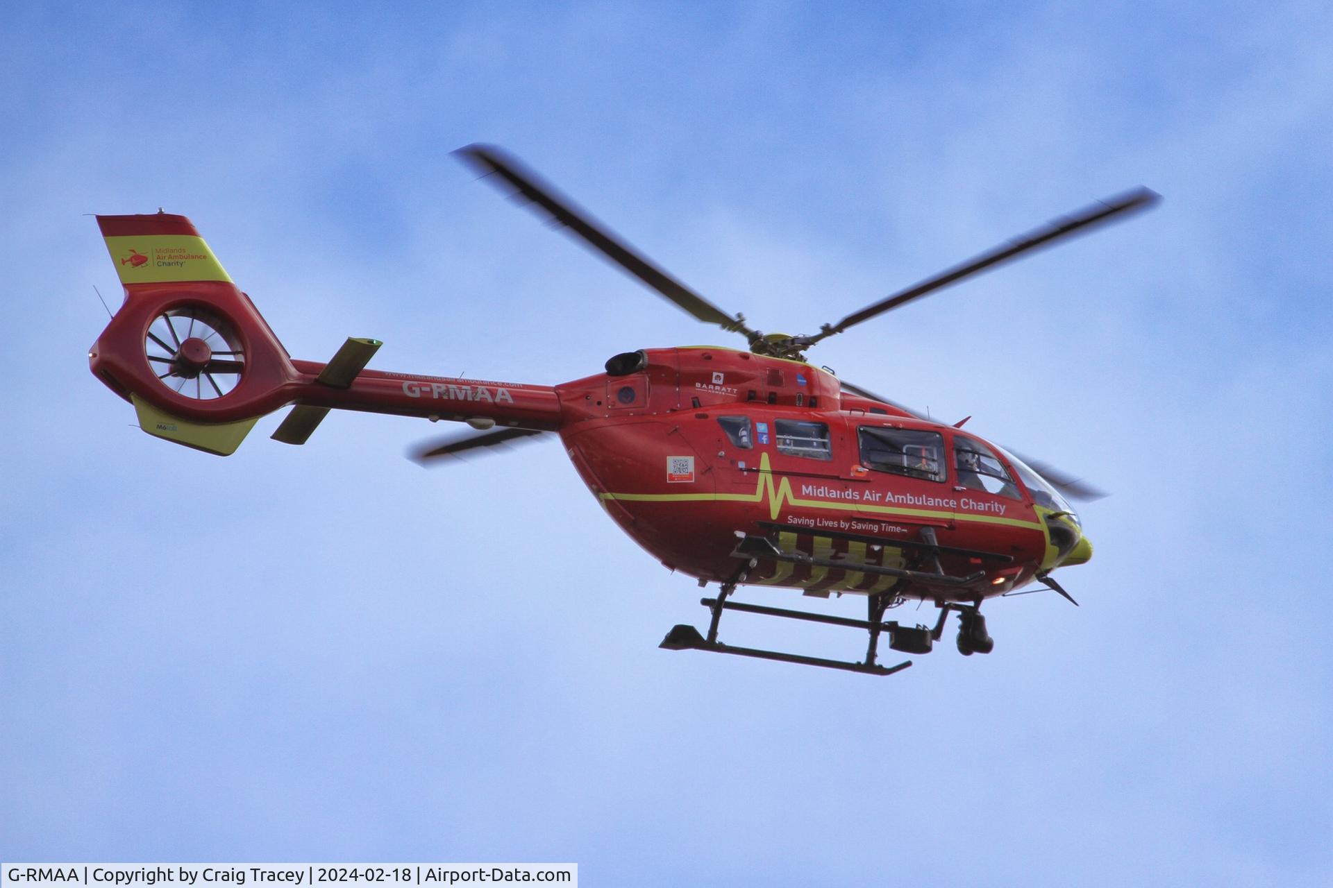 G-RMAA, 2017 Airbus Helicopters H-145 (BK-117D-2) C/N 20166, Helimed 03 G-RMAA Seen at the Royal Stoke Hospital
