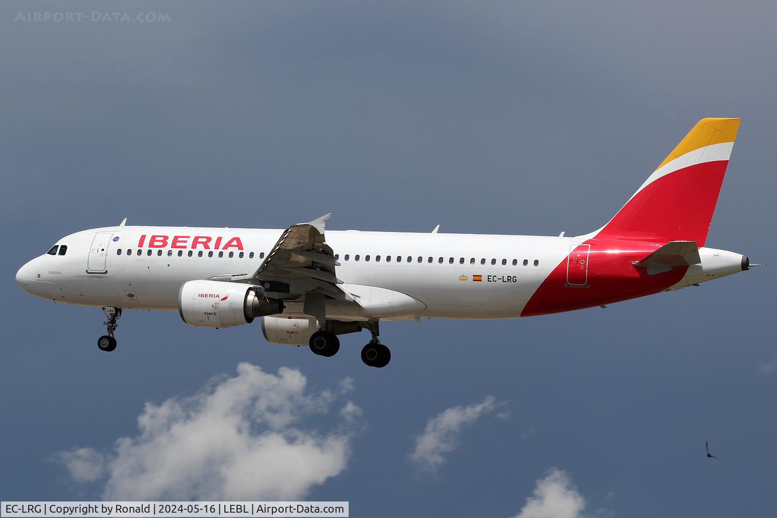 EC-LRG, 2001 Airbus A320-214 C/N 1516, at bcn