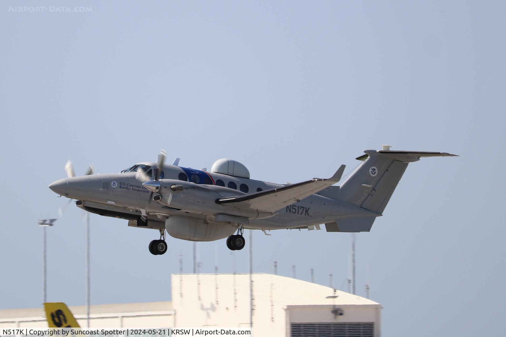 N517K, 2015 Beechcraft B300 King Air (350) C/N FM-65, US Customs King Air departs Runway 6 at Southwest Florida International Airport enroute to Hammond Northshore Regional Airport