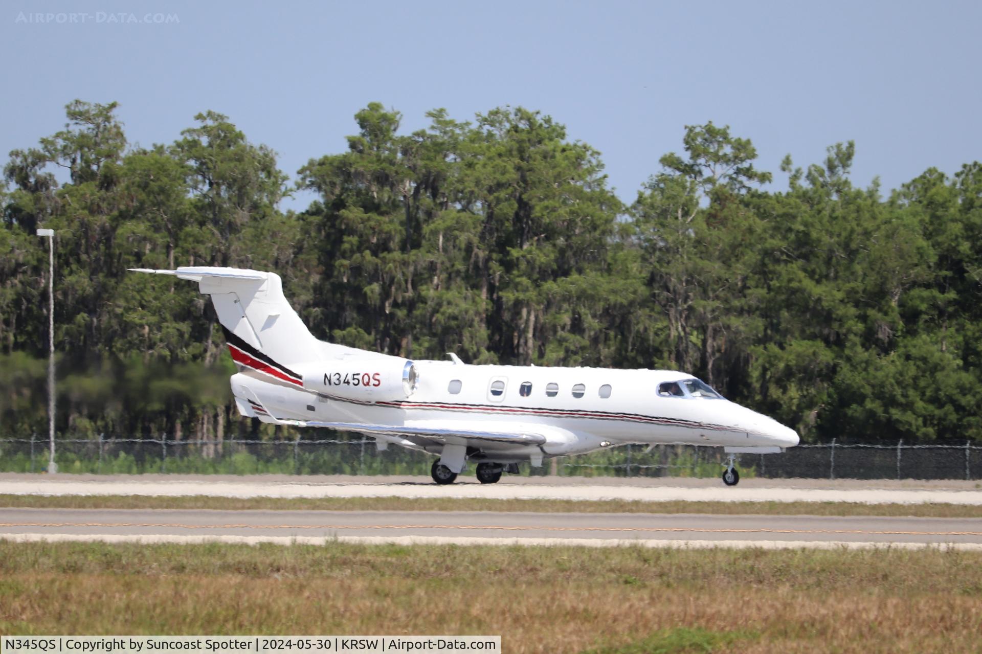 N345QS, 2014 Embraer EMB-505 Phenom 300 C/N 50500230, NetJets Flight 345 departs Runway 6 at Southwest Florida International Airport enroute to Waterbury-Oxford Airport