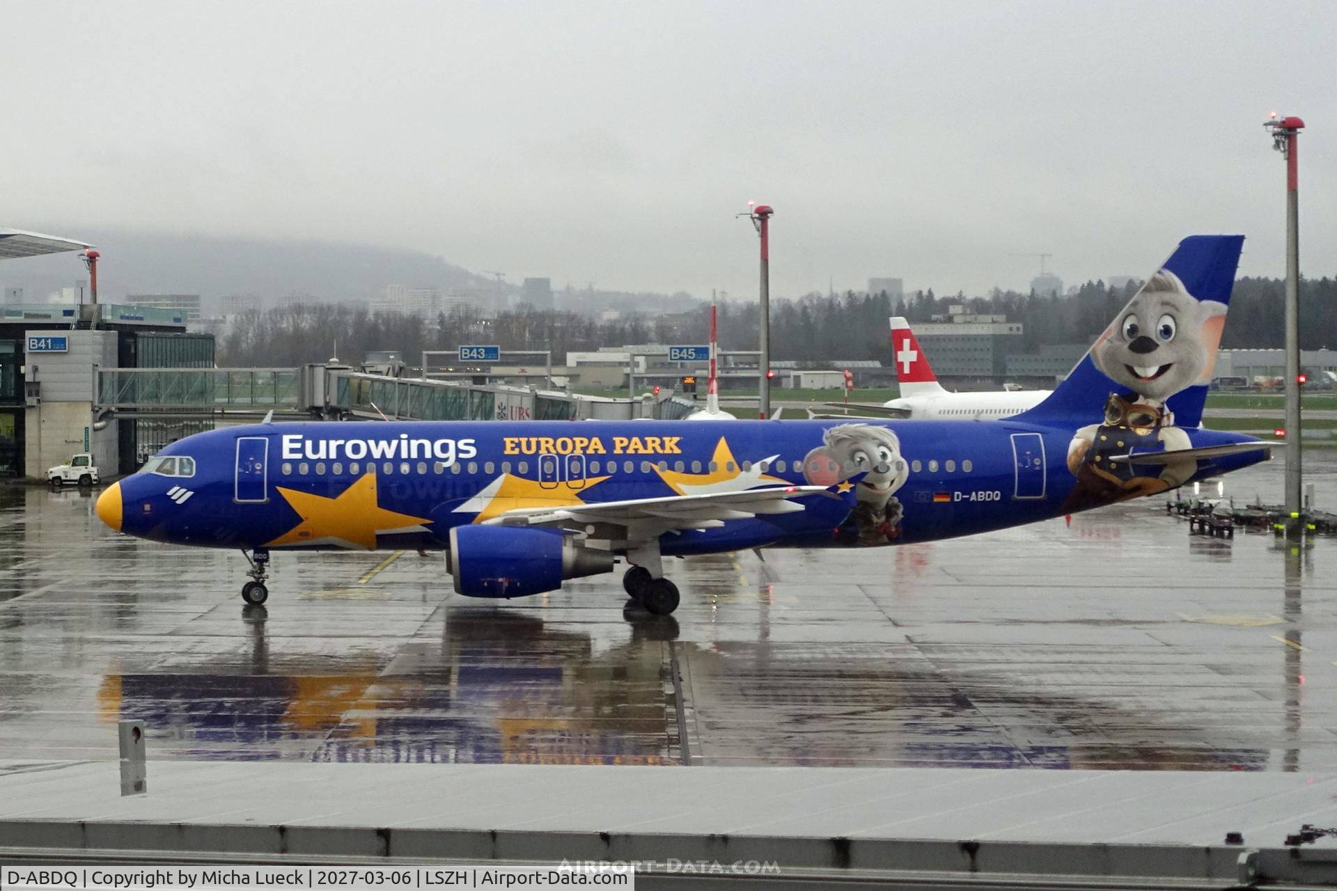 D-ABDQ, 2007 Airbus A320-214 C/N 3121, I was excited not only to see the Europa Park liveried A320, but also that it was the one that took us from Zürich to Cologne/Bonn