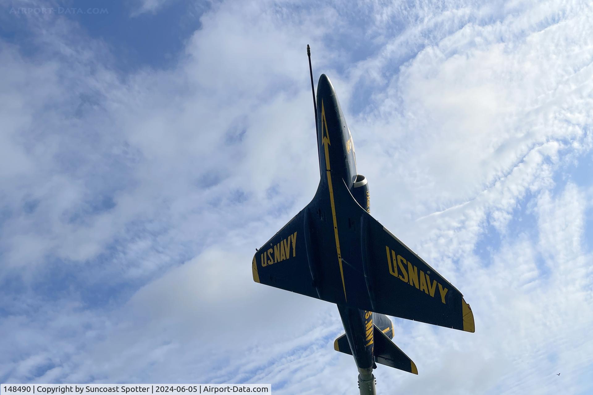 148490, McDonnell Douglas A-4F C/N 12683, A US Navy Blue Angels A-4 Skyhawk on display at the I-10 Rest Stop in Milton, Florida