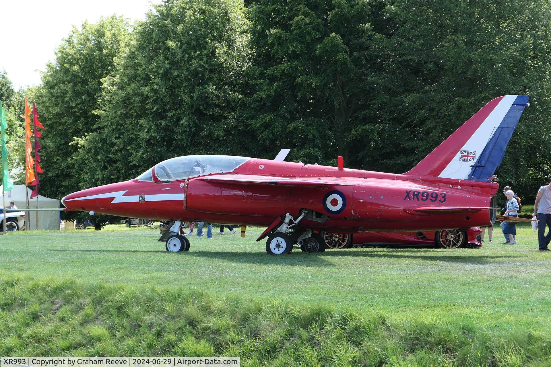 XR993, 1964 Hawker Siddeley Gnat T.1 C/N FL587, Parked at Hevenigham Hall.