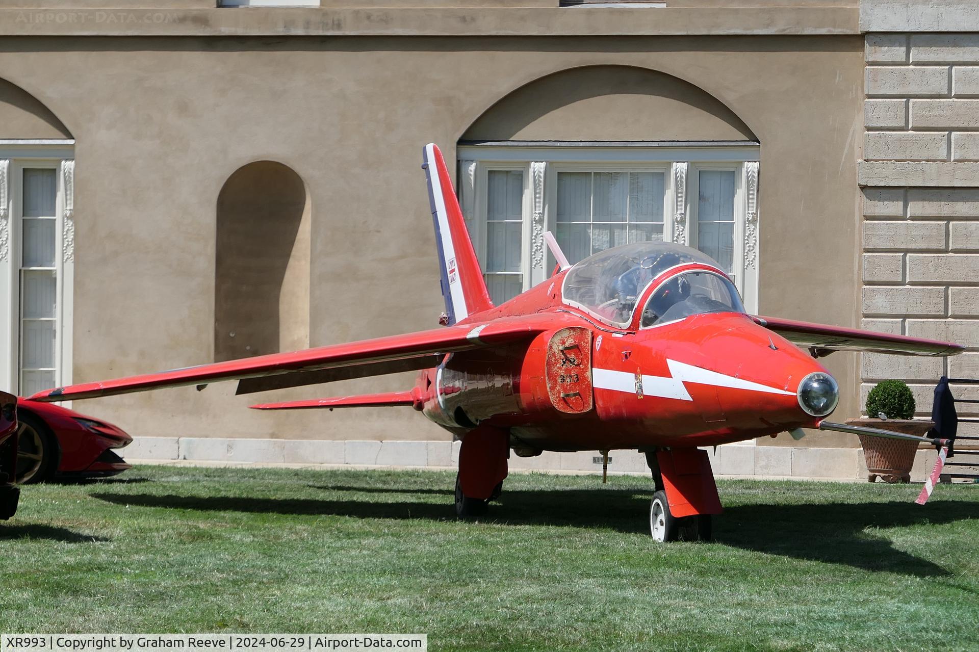 XR993, 1964 Hawker Siddeley Gnat T.1 C/N FL587, Parked at Hevenigham Hall.
