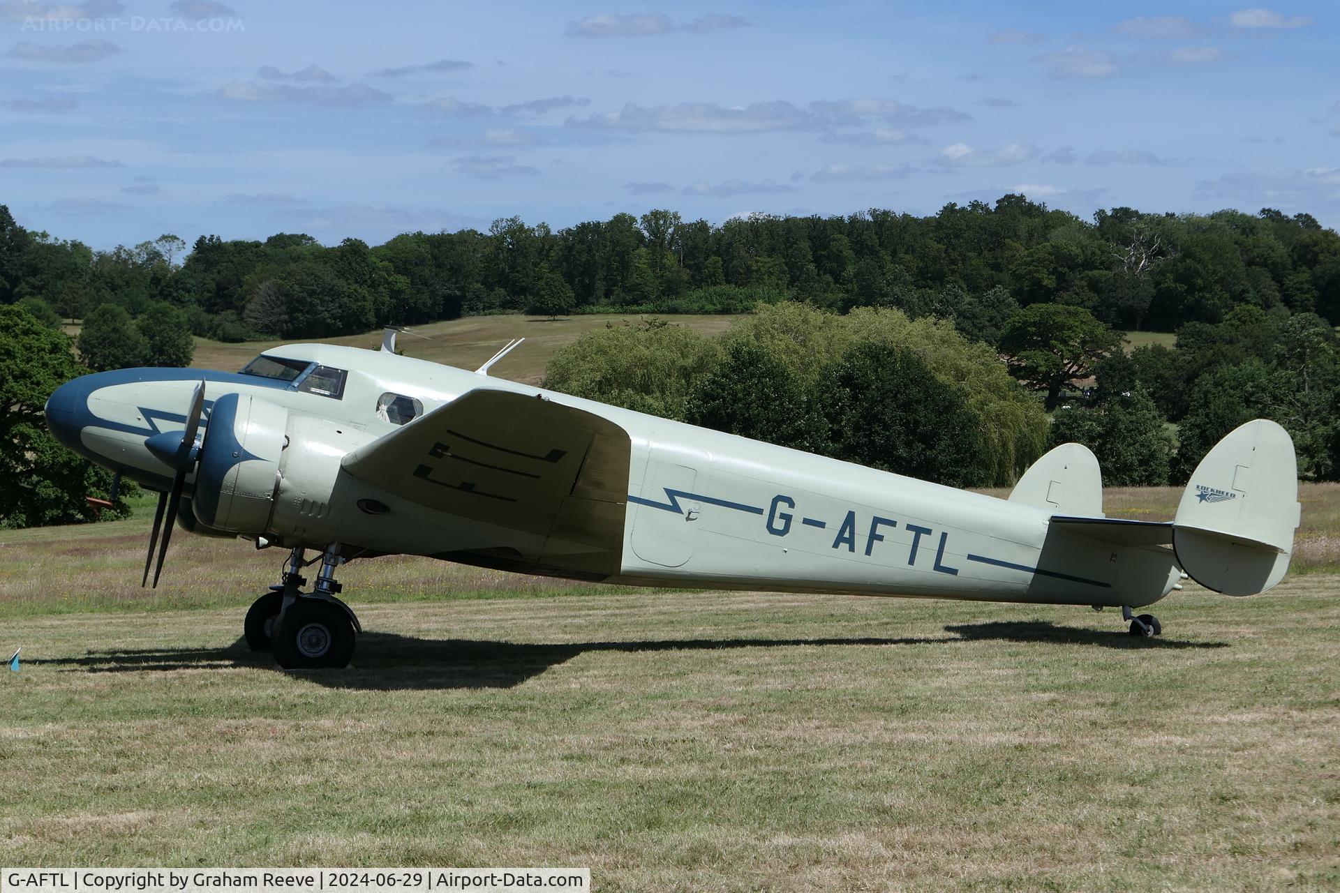 G-AFTL, 1936 Lockheed 12A Electra Junior C/N 1203, Parked at Hevenigham Hall.