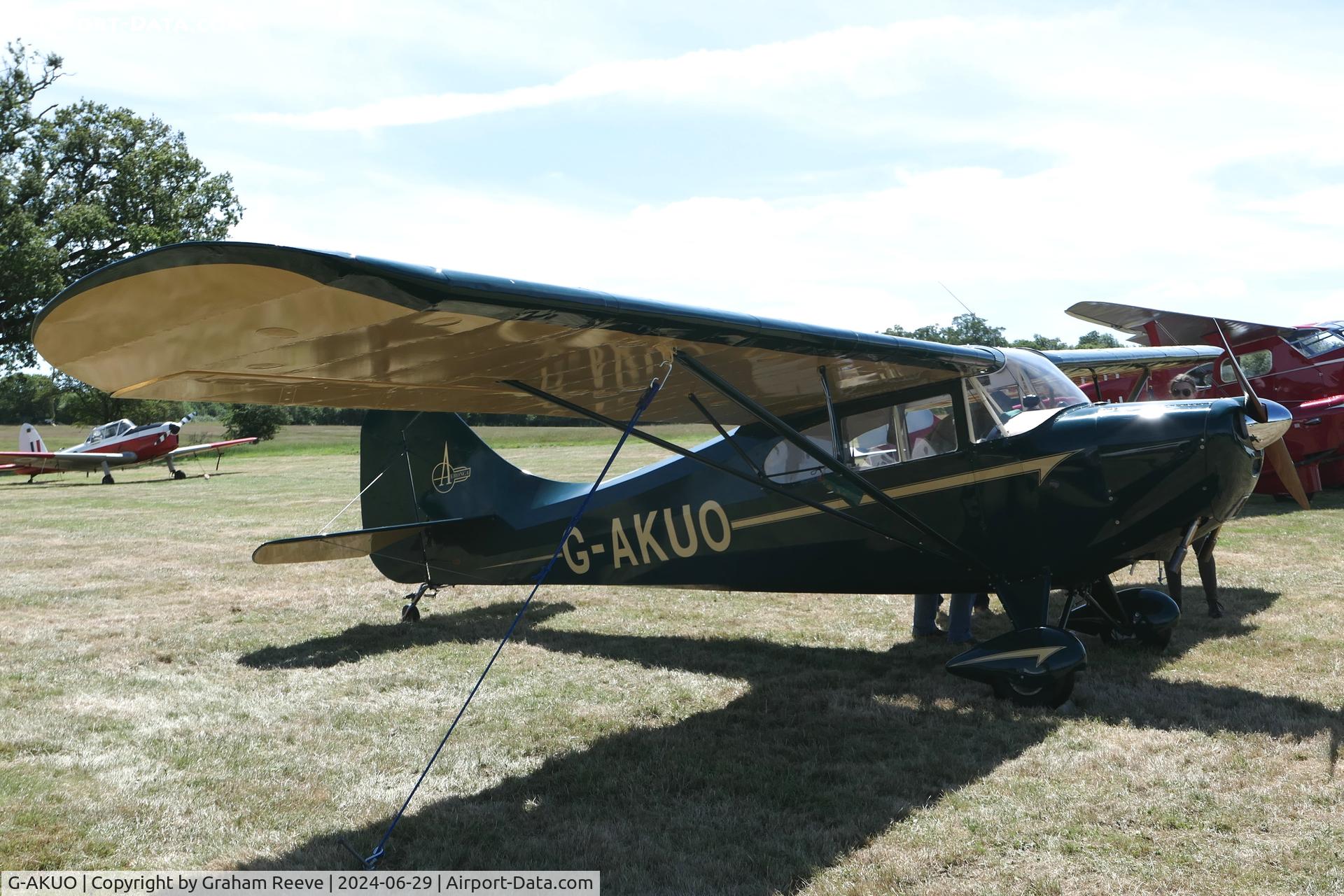 G-AKUO, 1946 Aeronca 11AC Chief C/N 11AC-1376, Parked at Hevenigham Hall.
