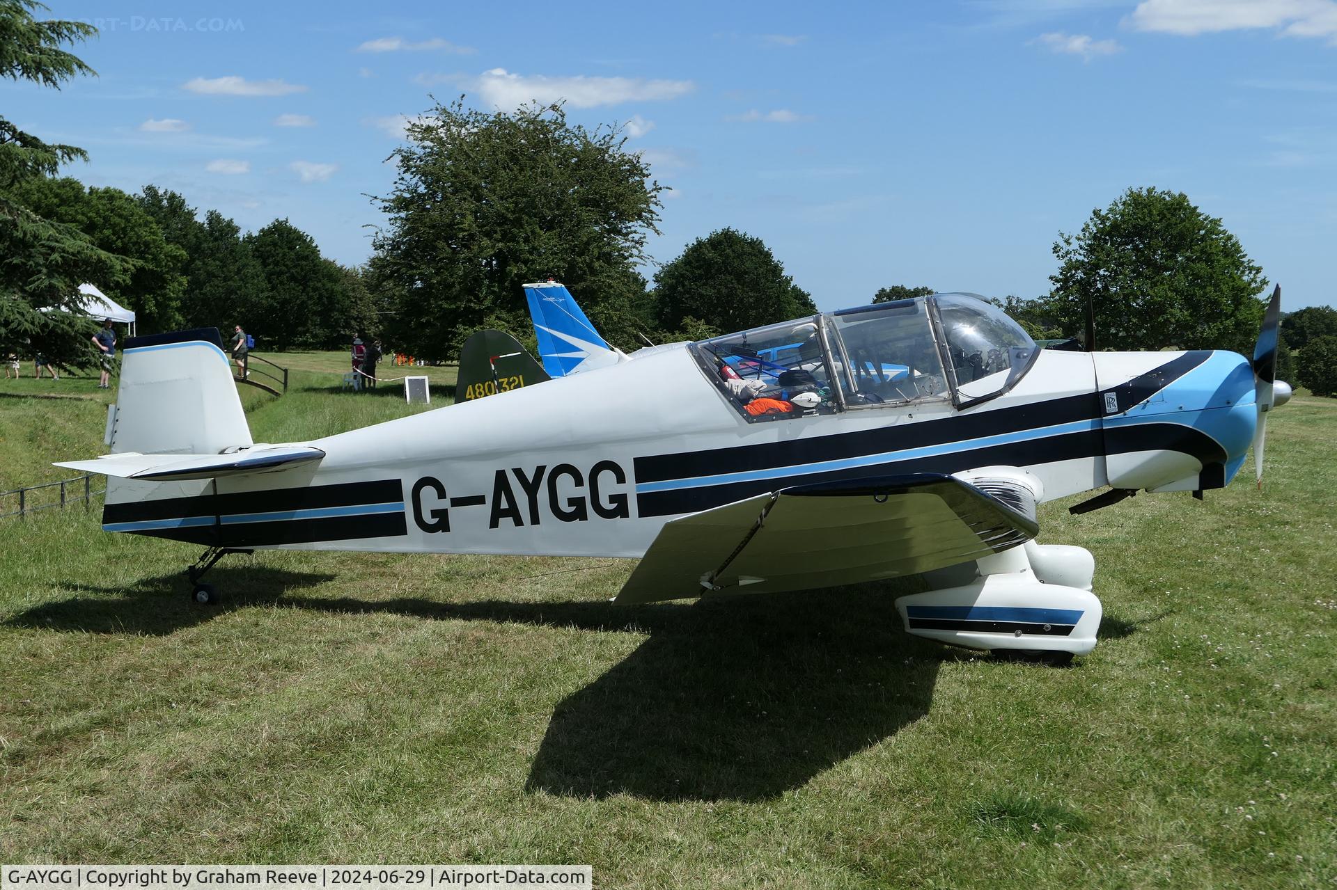 G-AYGG, 1960 Jodel (Wassmer) D-120 Paris-Nice C/N 184, Parked at Hevenigham Hall.