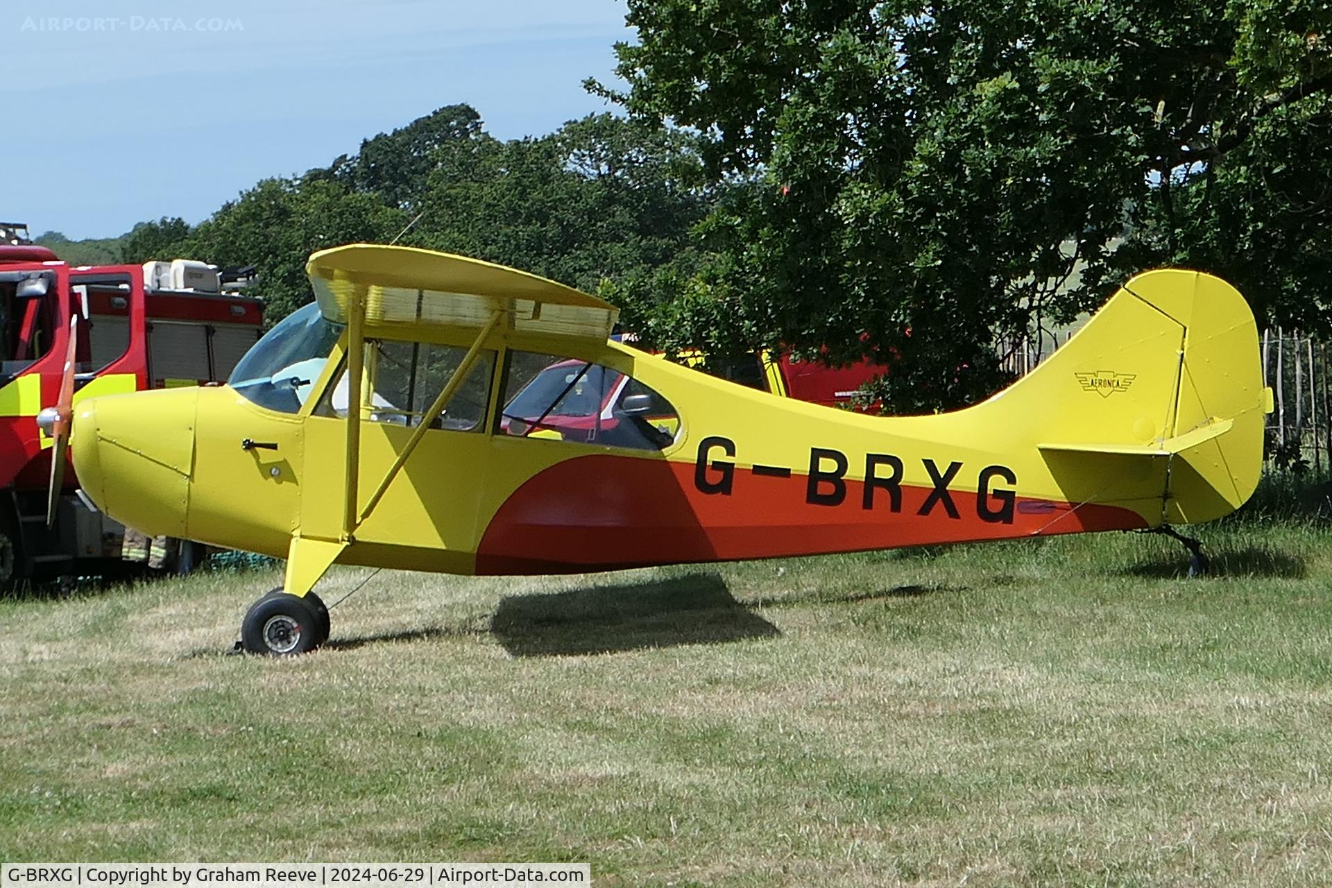 G-BRXG, 1946 Aeronca 7AC Champion C/N 7AC-3910, Parked at Hevenigham Hall.