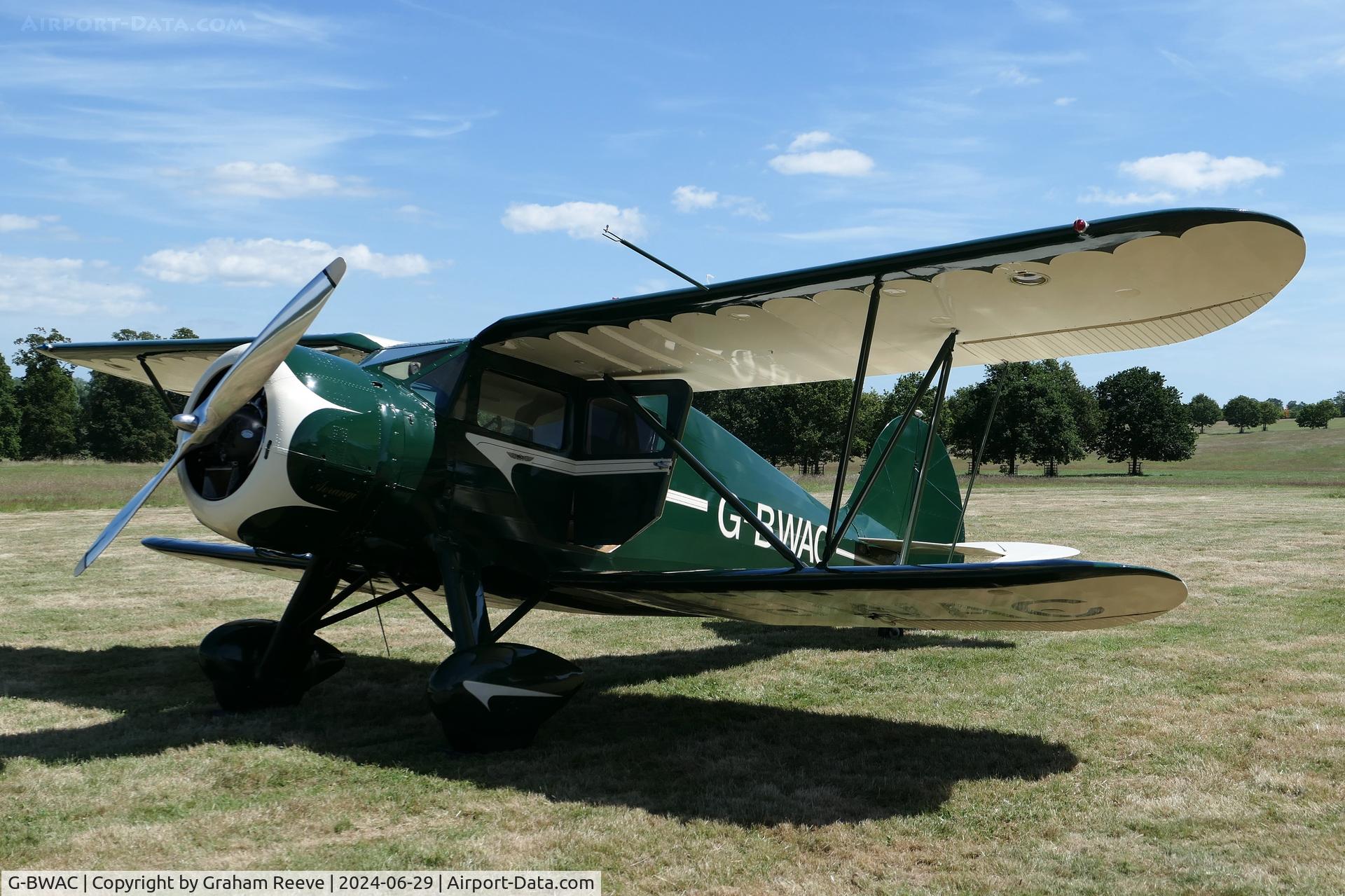 G-BWAC, 1938 Waco YKS-7 C/N 4693, Parked at Hevenigham Hall.