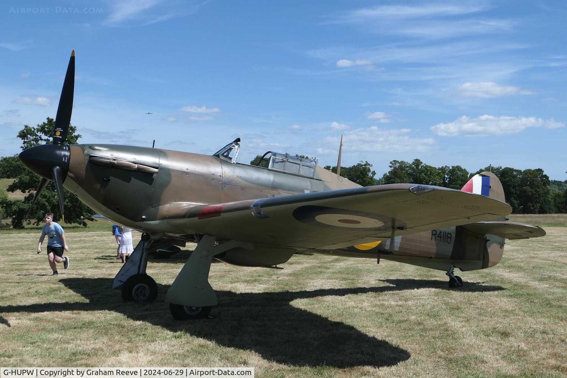 G-HUPW, 1940 Hawker Hurricane I C/N G592301, Parked at Hevenigham Hall.