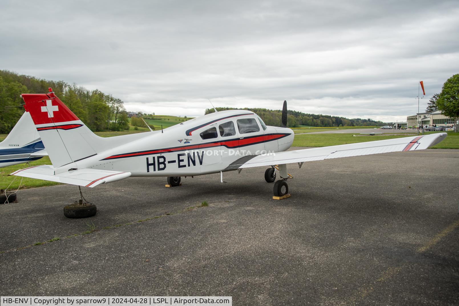 HB-ENV, 1966 Beech A23-24 Musketeer Super III C/N MA-108, At Langenthal-Bleienbach. HB-registered since 1966-11-25