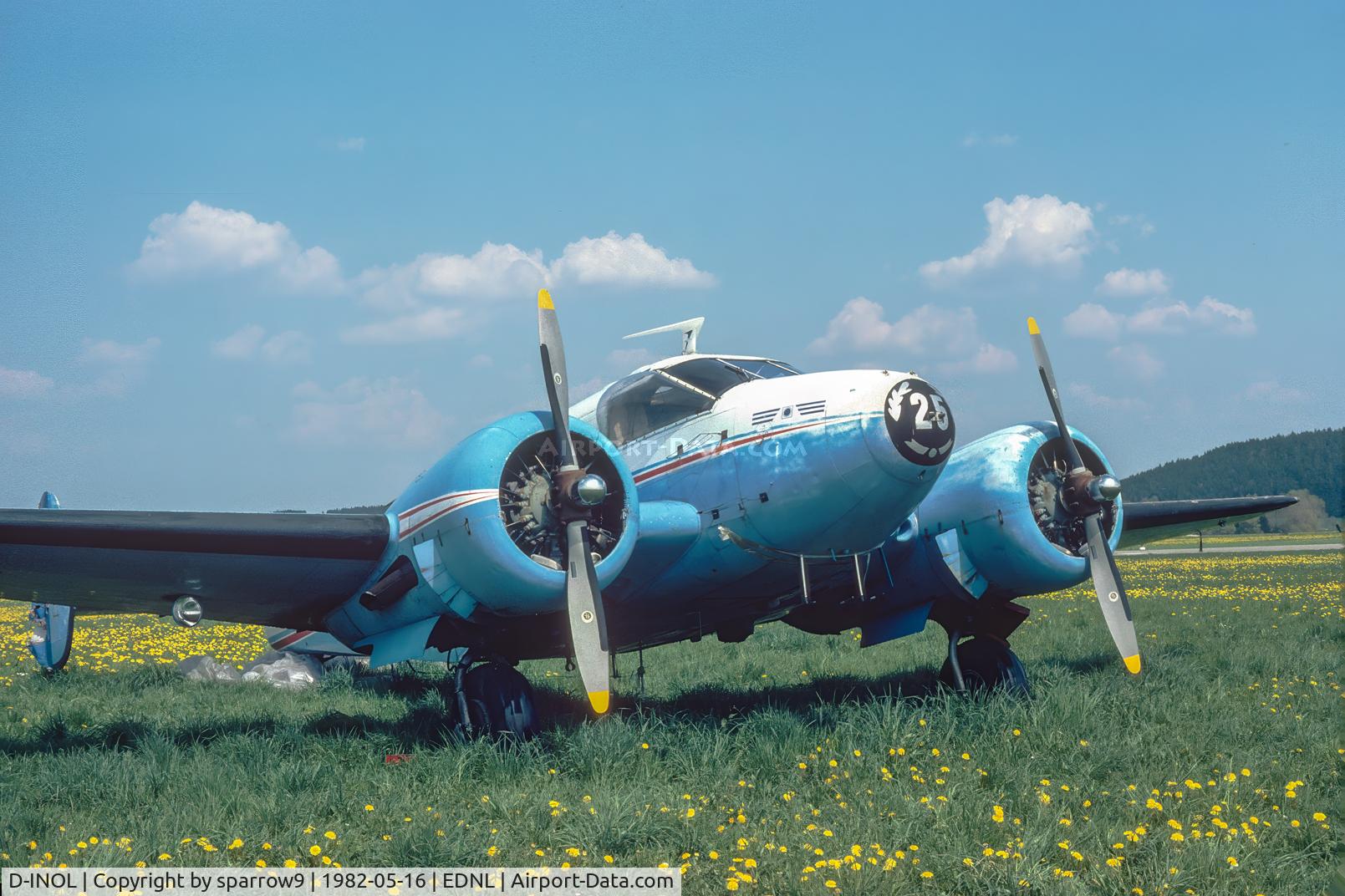 D-INOL, 1948 Beech D18S C/N A-471, Derelict at Leutkirch-Unterzeil. Scanned from a slide.