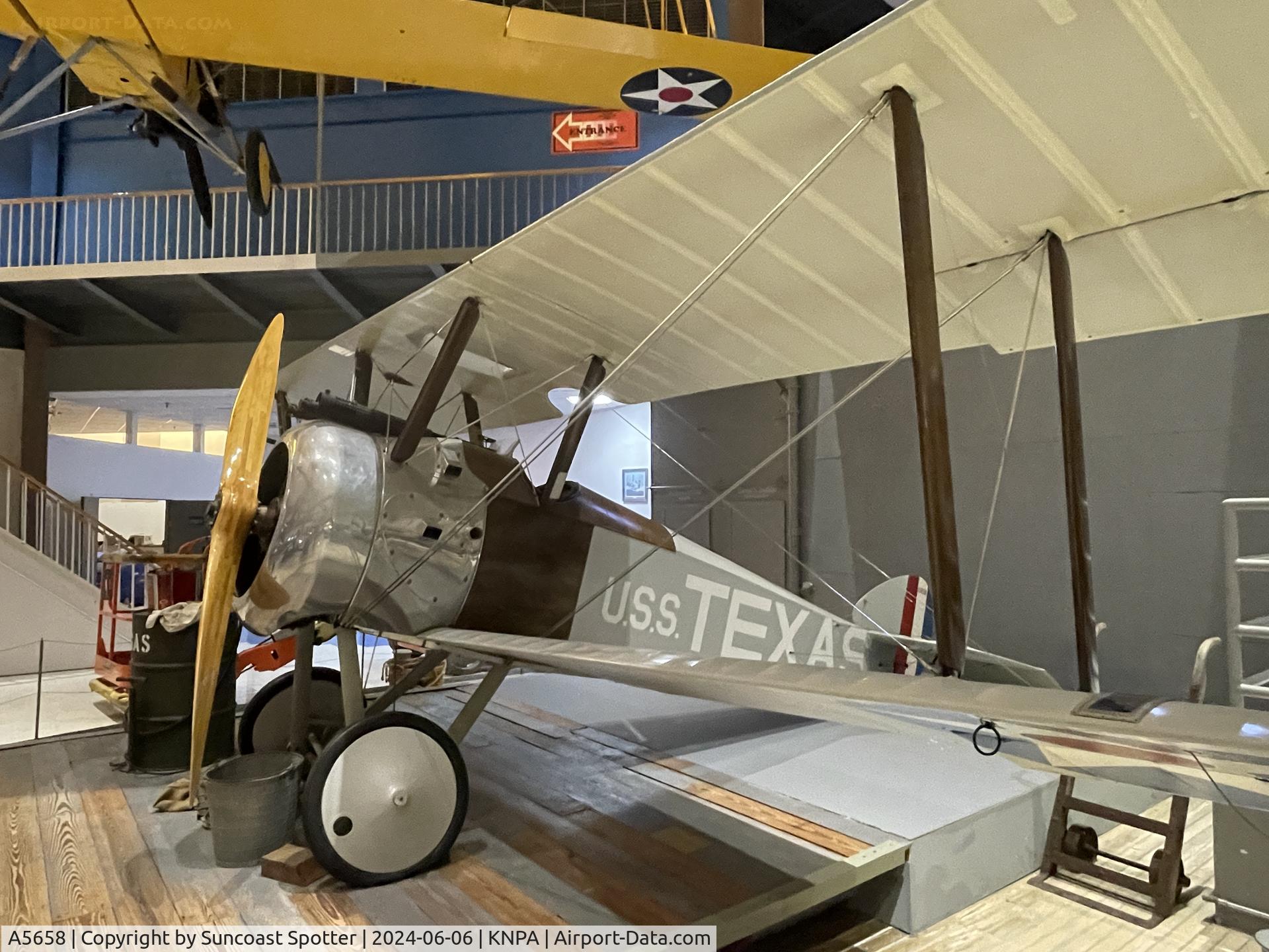 A5658, 1917 Sopwith F.1 Camel C/N C8228, An F.1 Camel from USS Texas on display at the National Naval Aviation Museum
