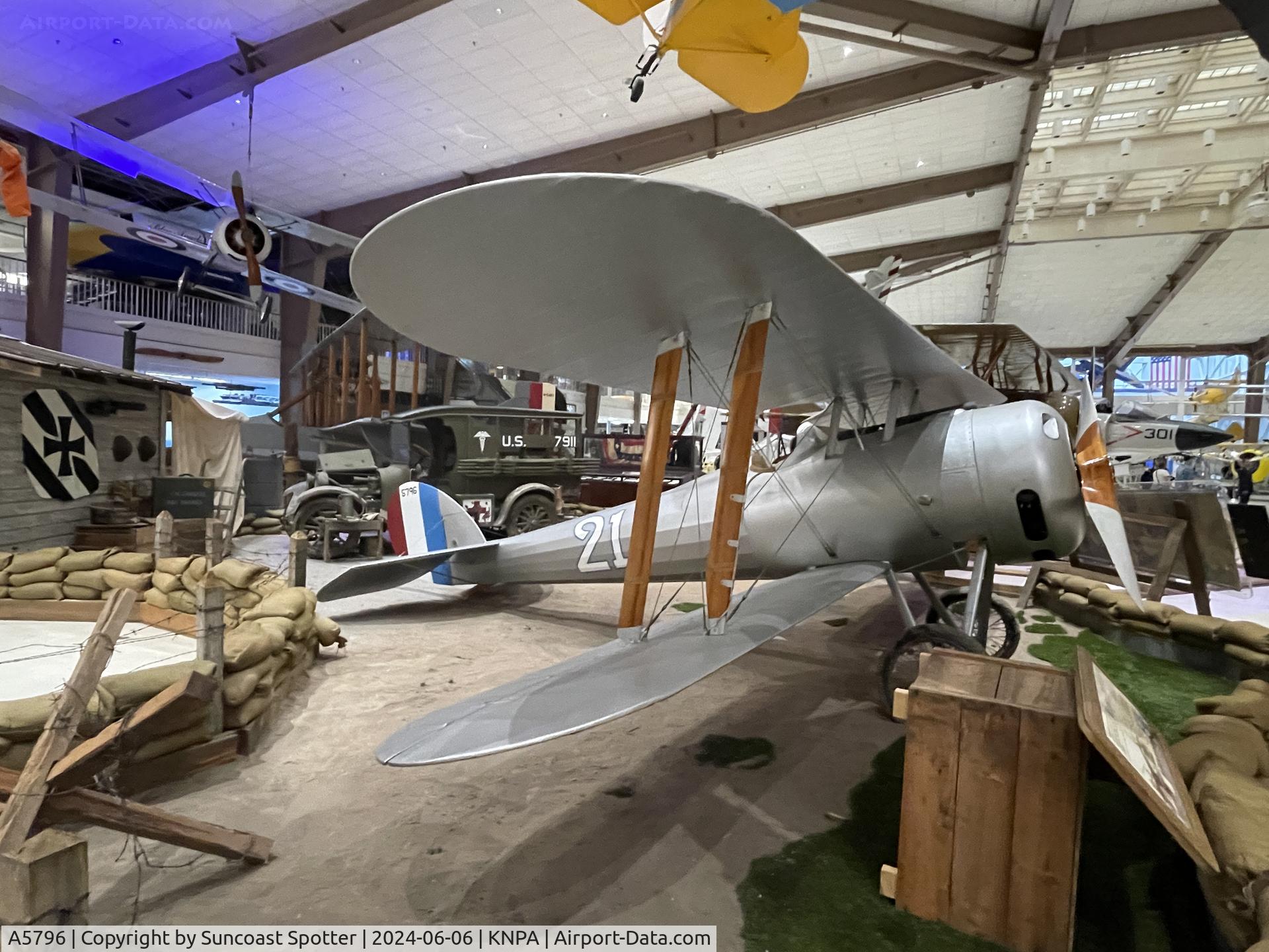A5796, Nieuport 28 C.1 Bebe Replica C/N Not found 5796, An Nieuport 28 on display at the National Naval Aviation Museum