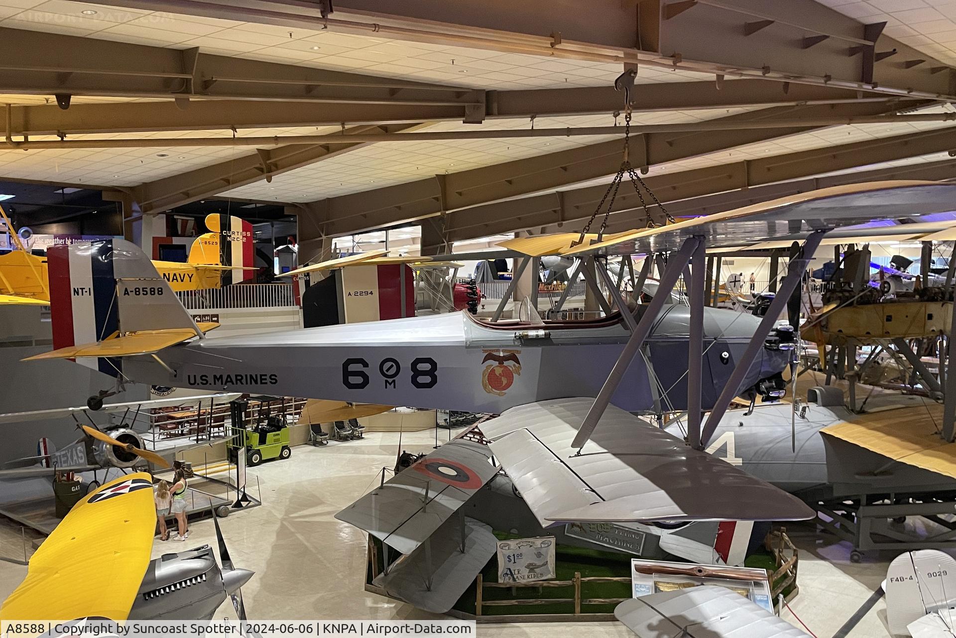 A8588, 1929 New Standard NT-1 C/N 1007, A US Marine Corps NT-1 from Marine Observation Squadron 6M on the USS Saratoga sits on display at the National Naval Aviation Museum