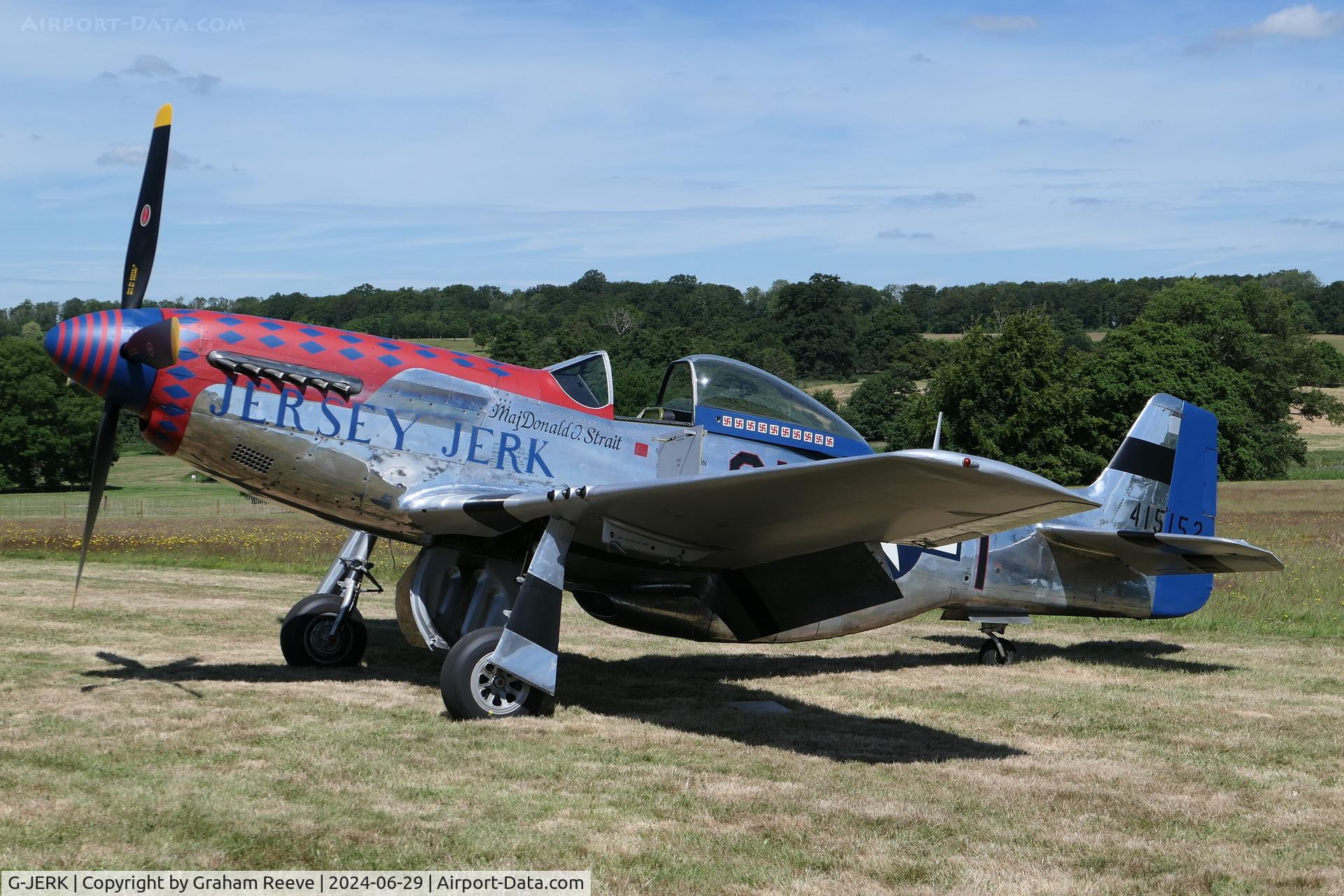 G-JERK, 1948 Commonwealth Aircraft Corporation CA-18 MK 21 (Mustang P-51D) C/N 1435, Parked at Heveningham Hall.