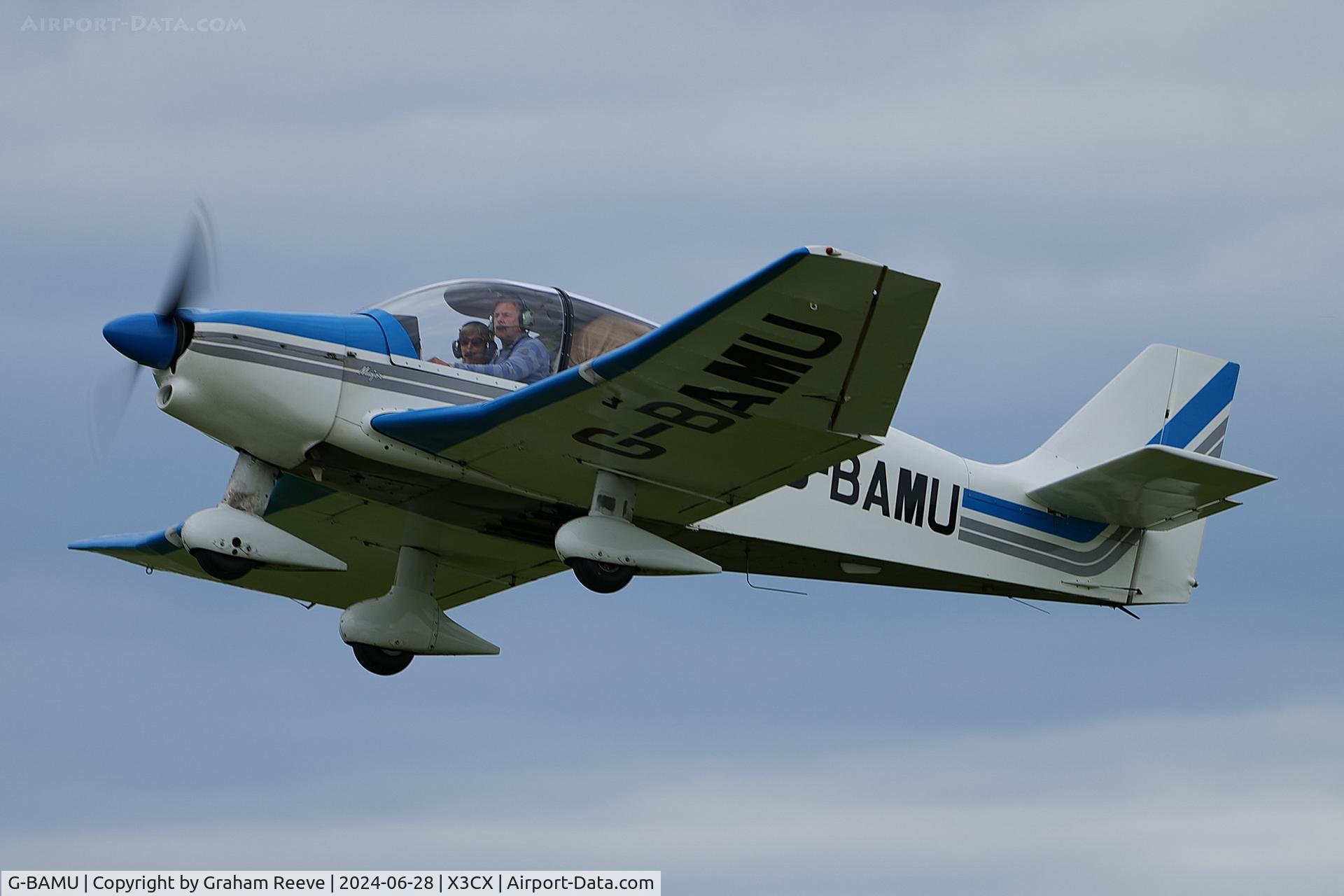 G-BAMU, 1972 Robin DR-400-160 Chevalier C/N 778, Departing from Northrepps.