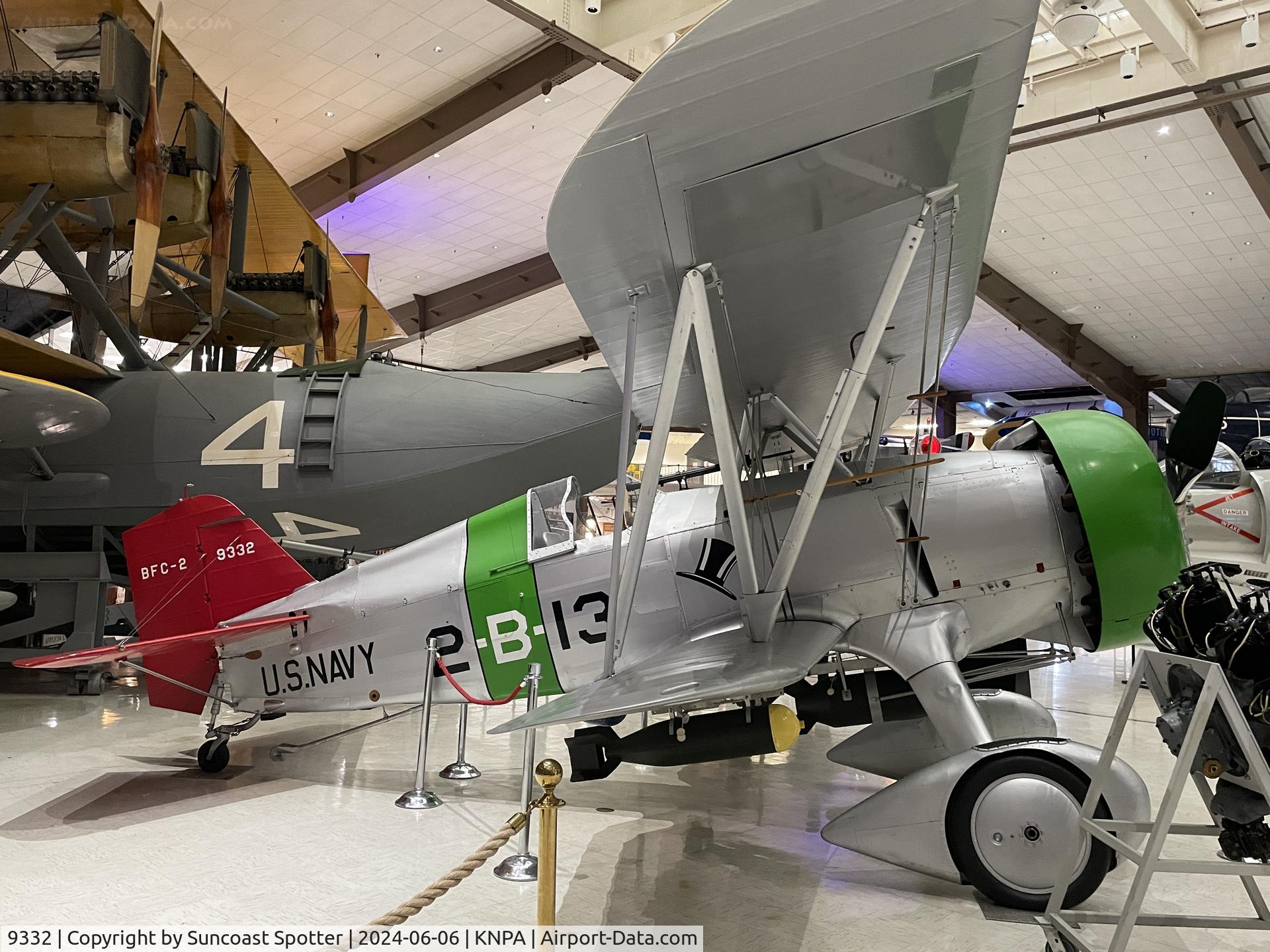 9332, 1937 Curtiss BFC-2 Goshawk C/N Not found 9332, A US Navy BFC-2 Goshawk from Bombing Squadron 2B on the USS Langley sits on display at the National Naval Aviation Museum