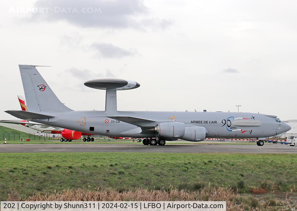 202, 1991 Boeing E-3F (707-300) Sentry C/N 24116, On heavy maintenance with Air France... special c/s and re-coded as 36-CB