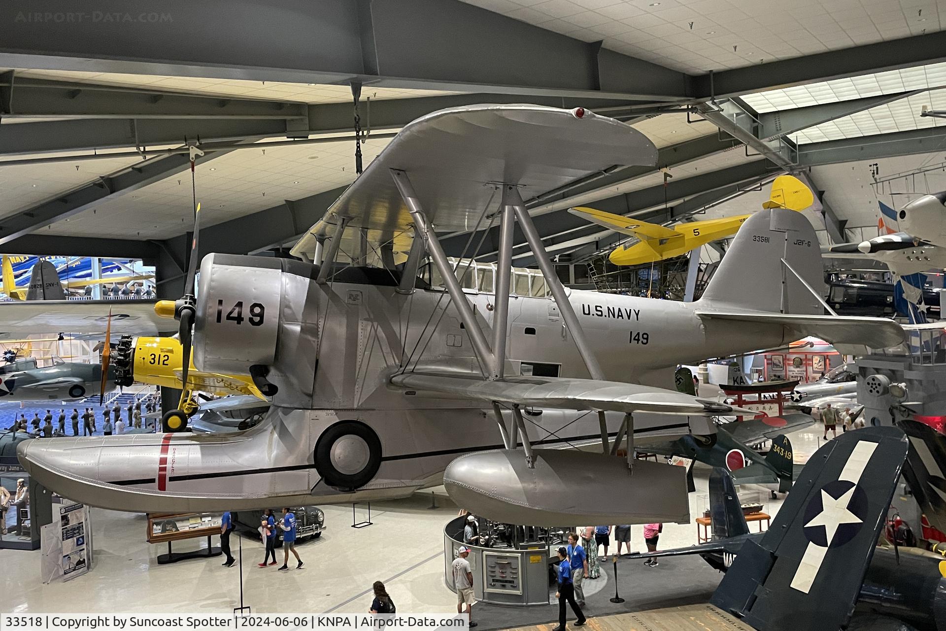 33518, Grumman J2F C/N unknown, A US Navy J2F Duck from Naval Air Station Norfolk  sits on display at the National Naval Aviation Museum