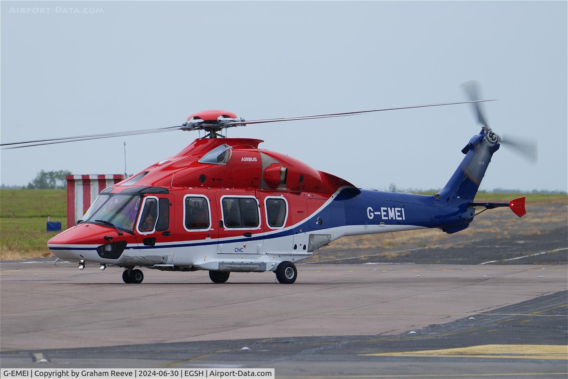 G-EMEI, 2020 Airbus Helicopters EC 175B C/N 5038, Just landed at Norwich.