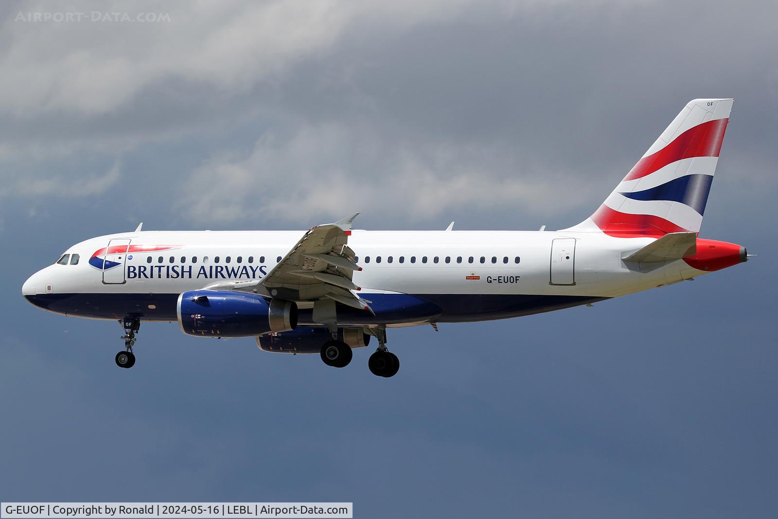 G-EUOF, 2001 Airbus A319-131 C/N 1590, at bcn