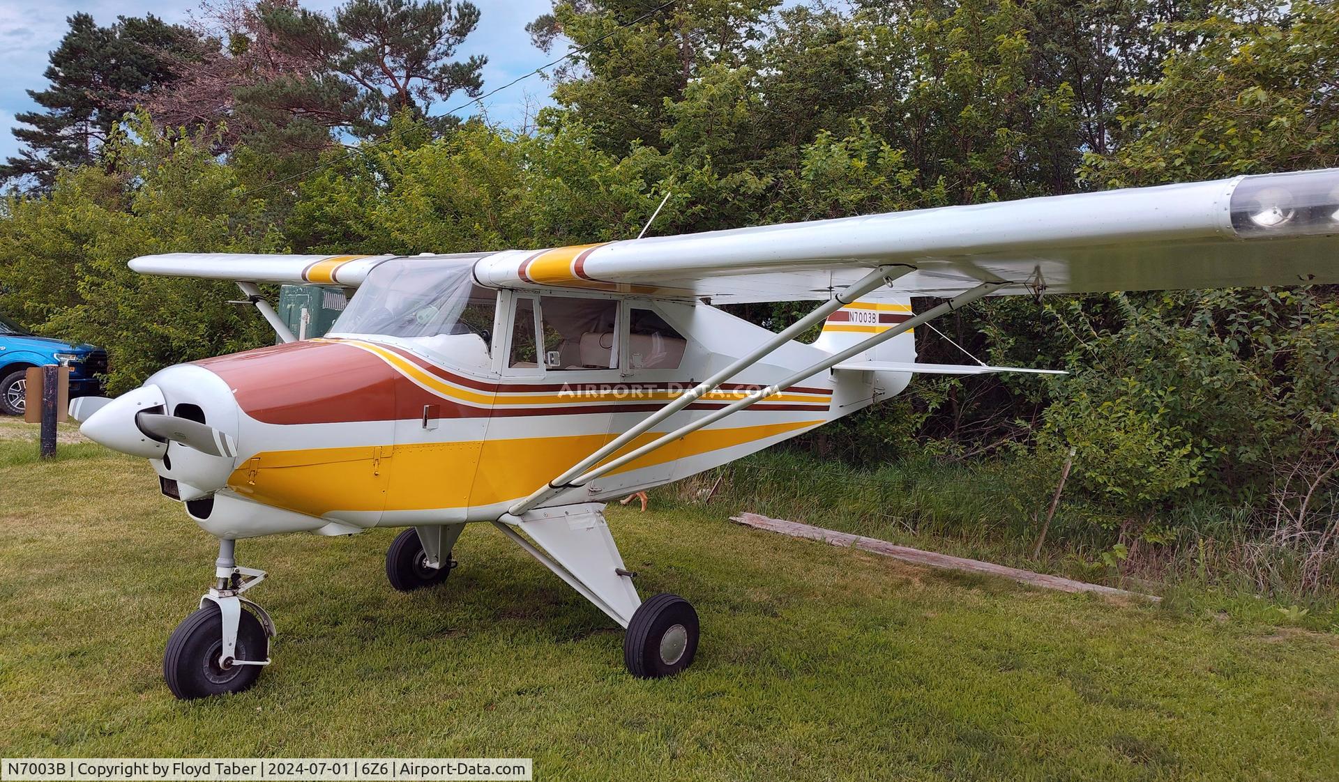 N7003B, 1956 Piper PA-22-150 C/N 22-4253, Staying the day at Nash Field