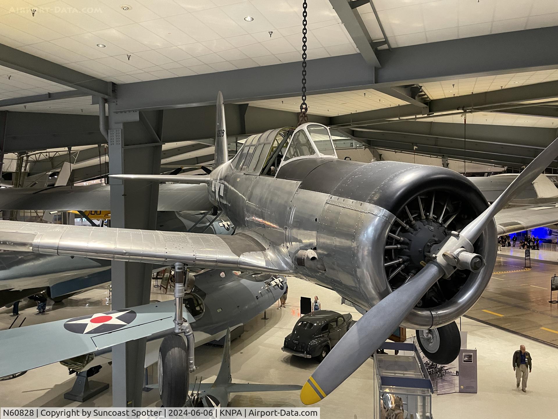 N60828, 1941 Consolidated Vultee BT-13A C/N 2935, An SNV-1 Valiant formerly of the US Army Air Force sits on display at the National Naval Aviation Museum