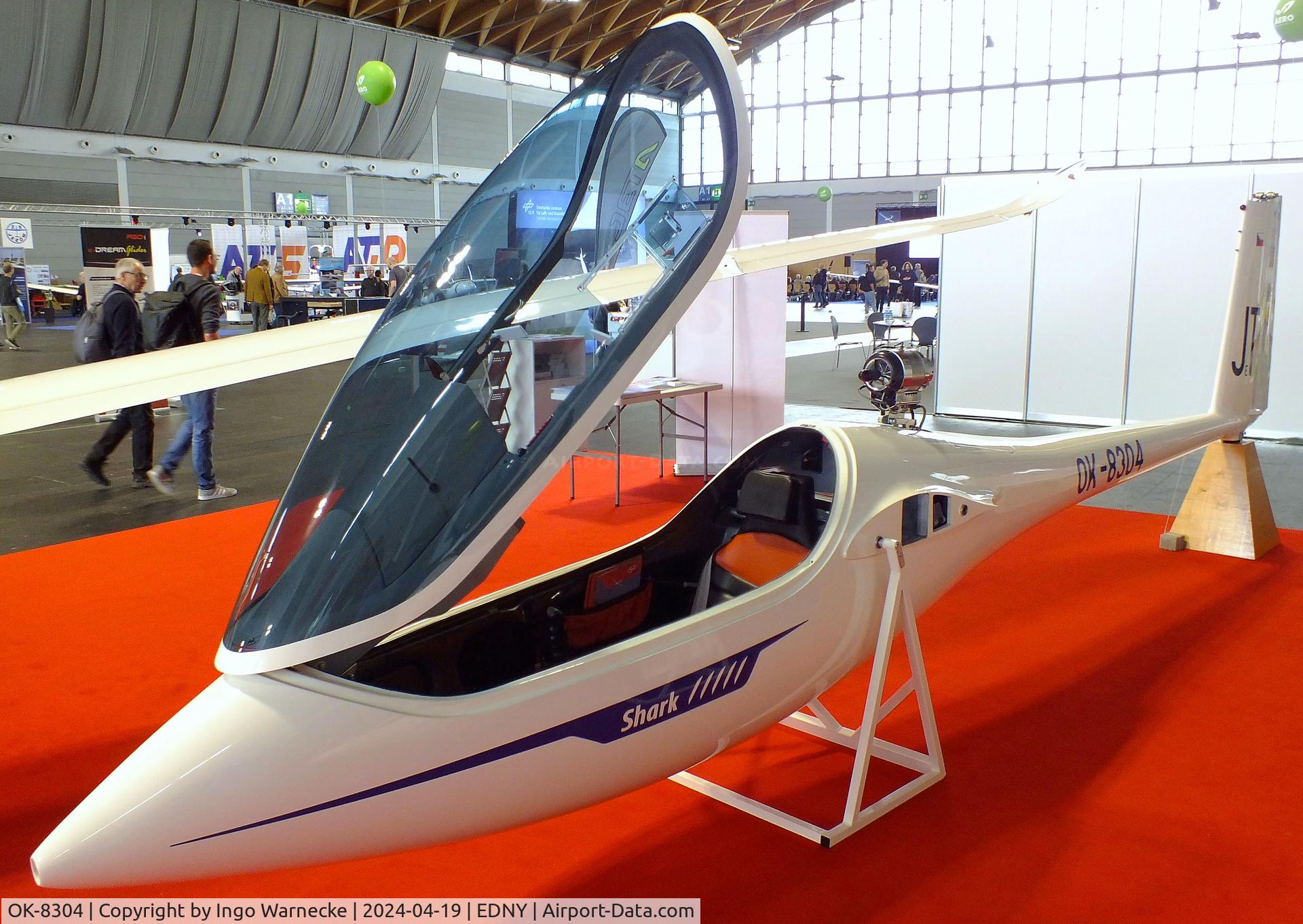 OK-8304, 2022 HpH Sailplanes HPH 304S Jet Shark C/N 083-MS, HpH Sailplanes HPH 304S Jet Shark with retractable turbojet (wings / tailplane dismounted) at AERO 2024, Friedrichshafen