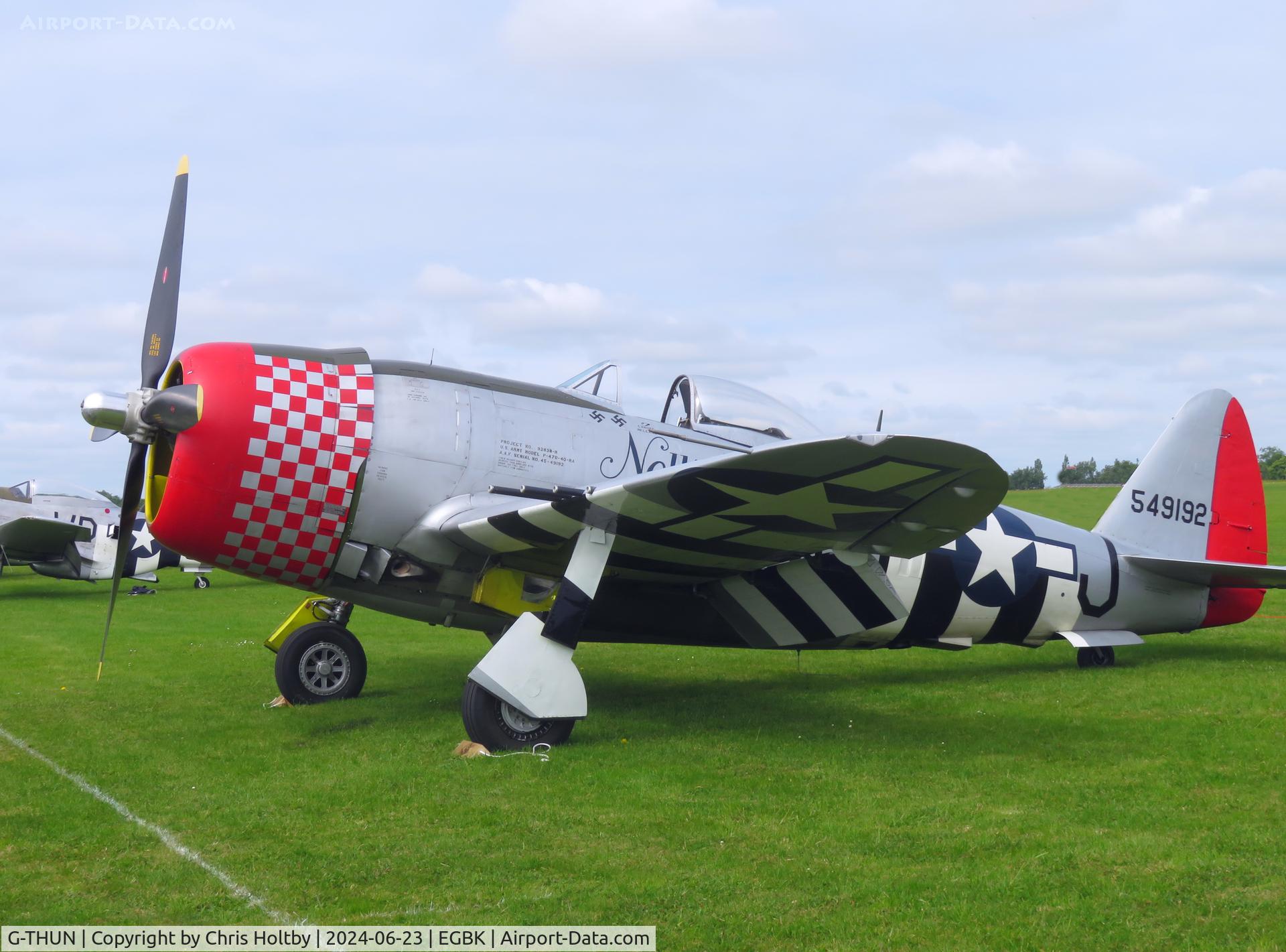 G-THUN, 1945 Republic P-47D Thunderbolt C/N 399-55731, On the flight line at Sywell Airshow 2024