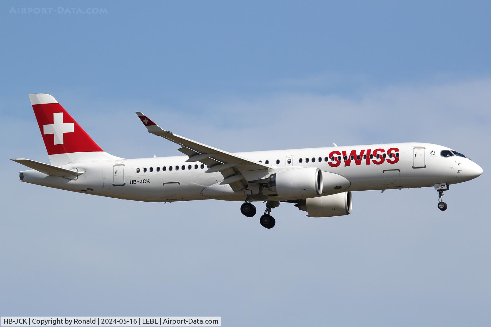 HB-JCK, 2018 Bombardier CSeries CS300 (BD-500-1A11) C/N 55027, at bcn