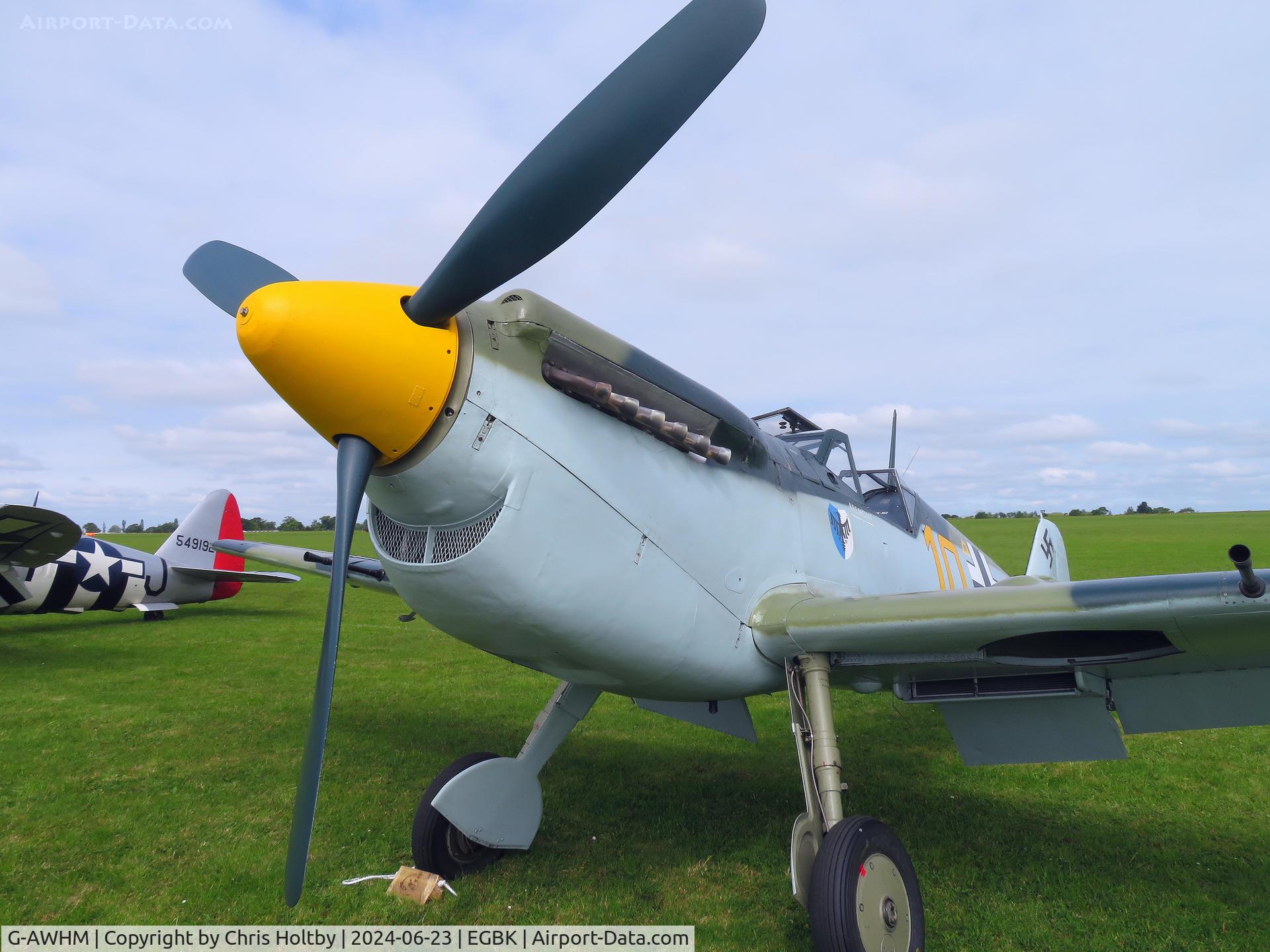 G-AWHM, 1958 Hispano HA-1112-M1L Buchon C/N 187, On the flight line at Sywell Airshow 2024