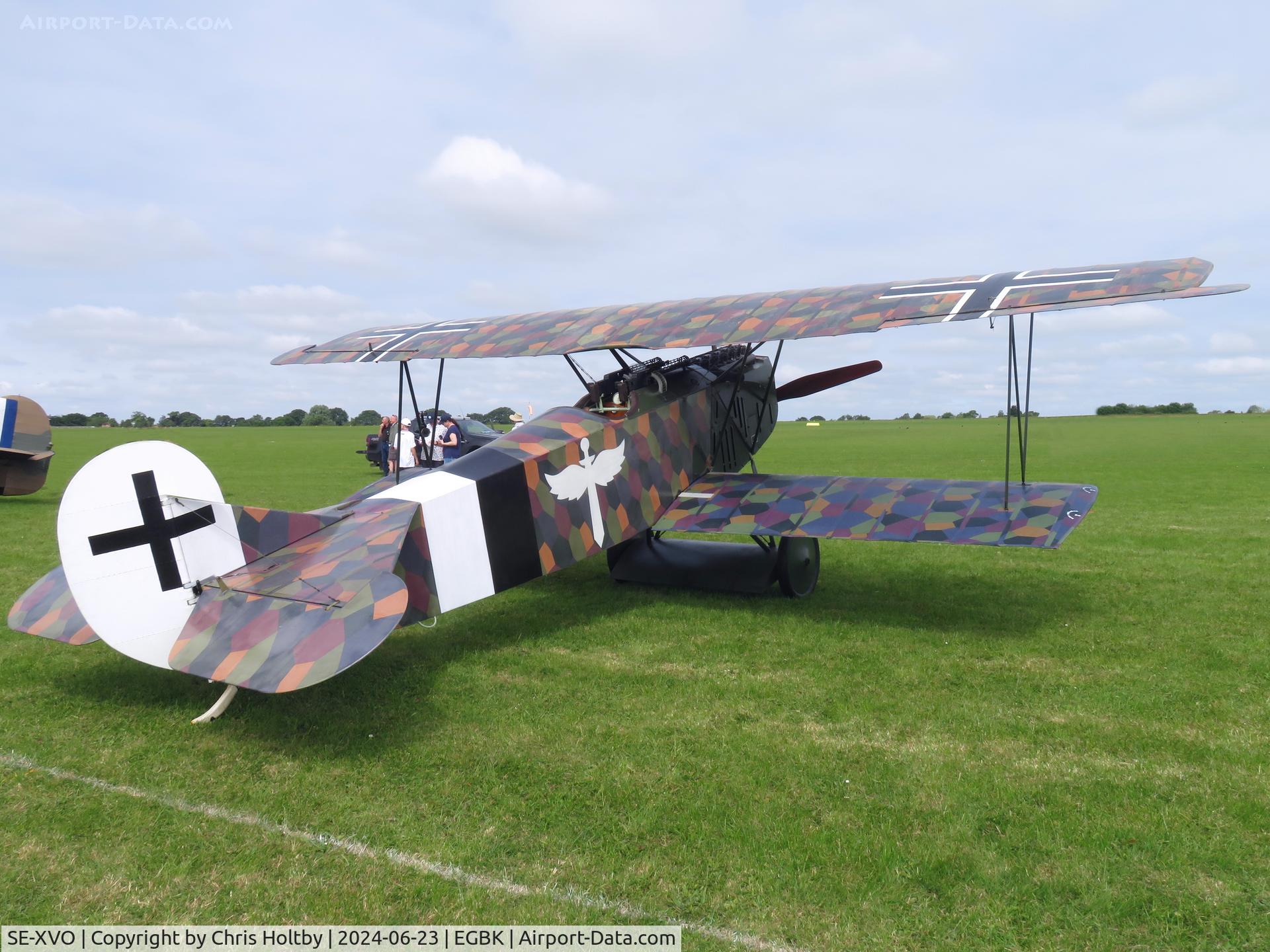 SE-XVO, 2010 Fokker D.VII Replica C/N 10400/18-989, Replica Fokker D. VII on the flight line at Sywell Airshow 2024