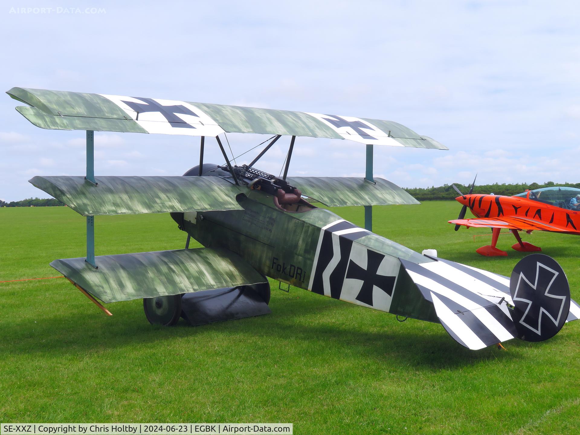 SE-XXZ, 2008 Fokker Dr.1 Triplane Replica C/N 1306, On the flightline at Sywell Airshow 2024