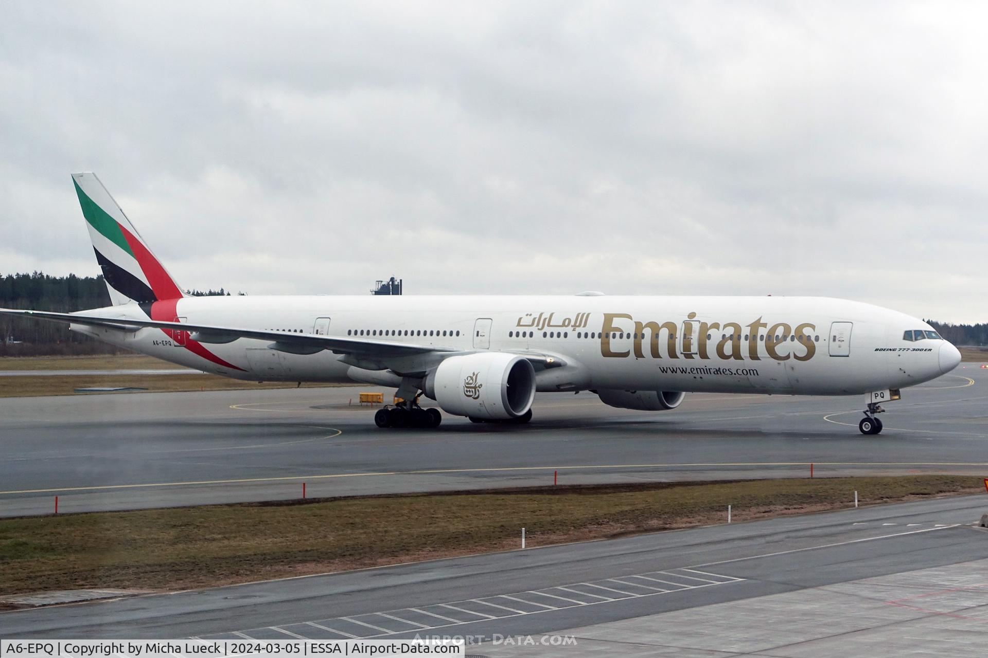 A6-EPQ, 2016 Boeing 777-300/ER C/N 42336, At Arlanda
