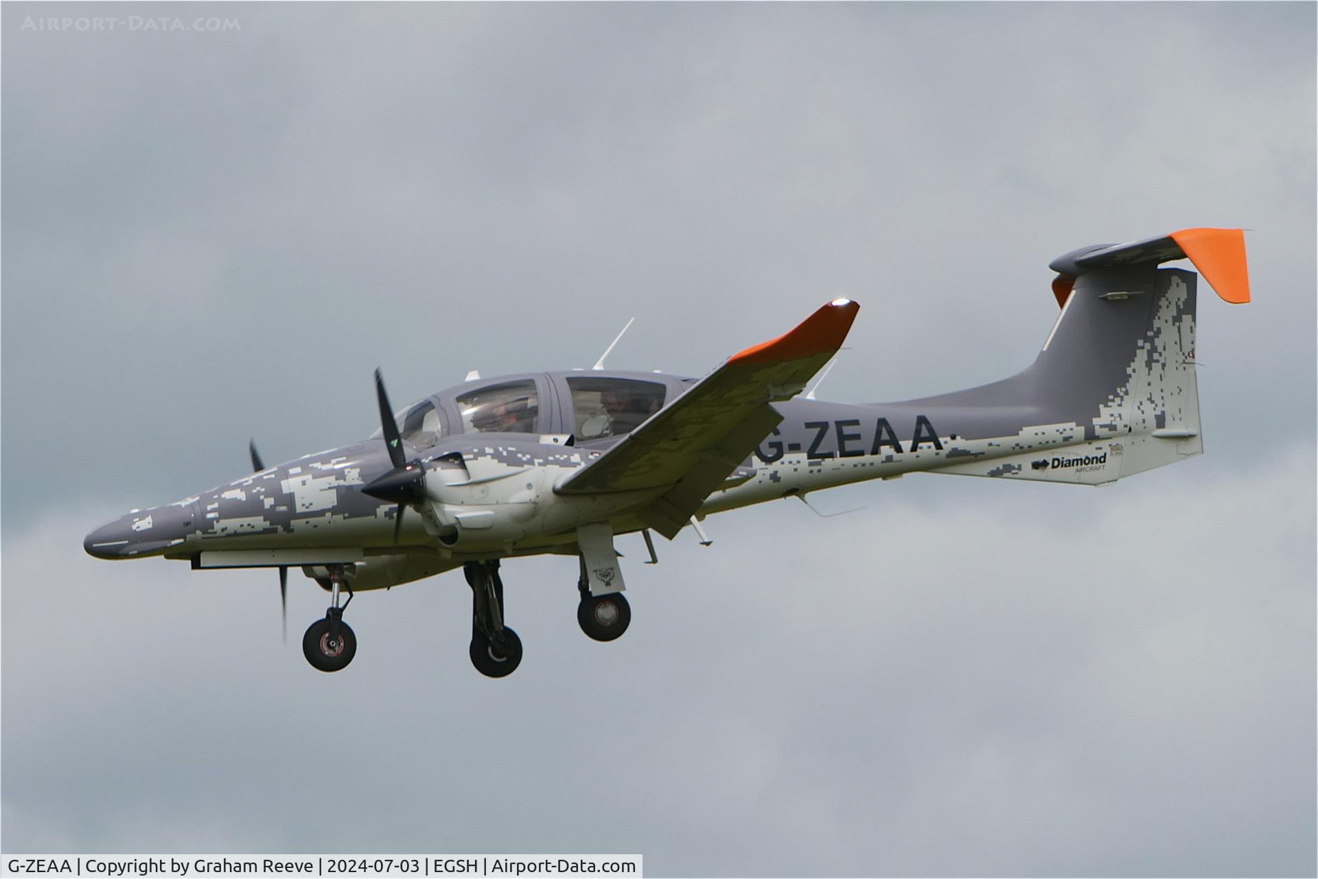 G-ZEAA, 2021 Diamond DA 62 C/N 62.145, Landing at Norwich.
