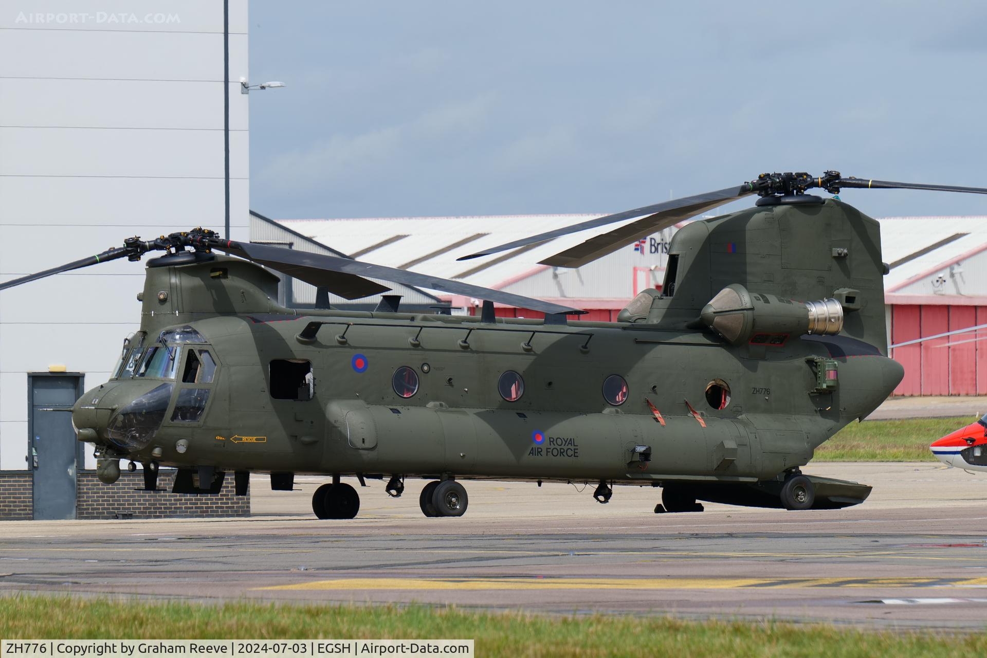 ZH776, Boeing Vertol Chinook HC.2 C/N M4452, Parked at Norwich.