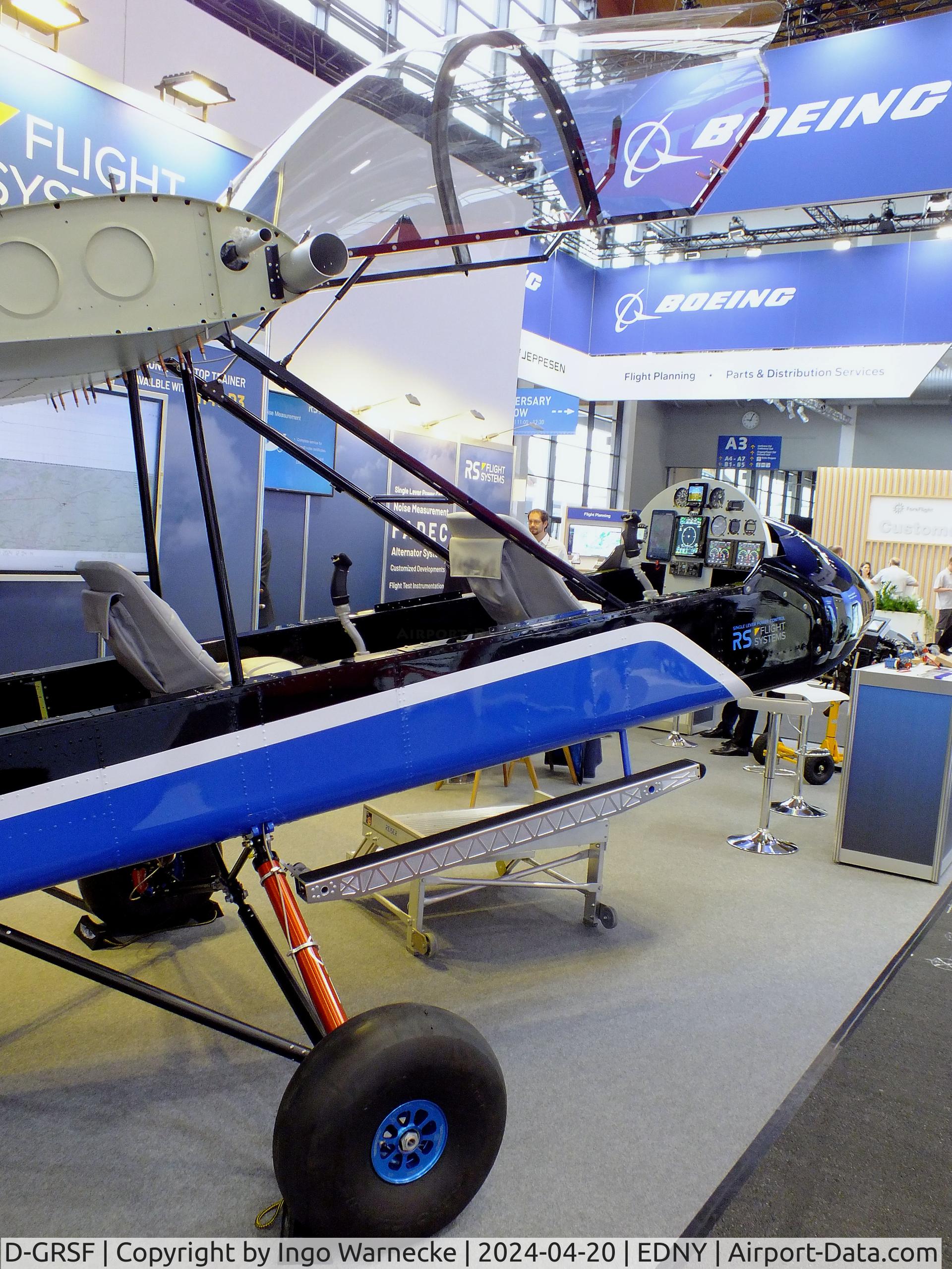 D-GRSF, Lockwood Air Cam C/N not found_D_GRSF, Lockwood Air-Cam (outer wings / tailplane dismounted, central wing / engines minus outer skin/cowlings) at the AERO 2024, Friedrichshafen