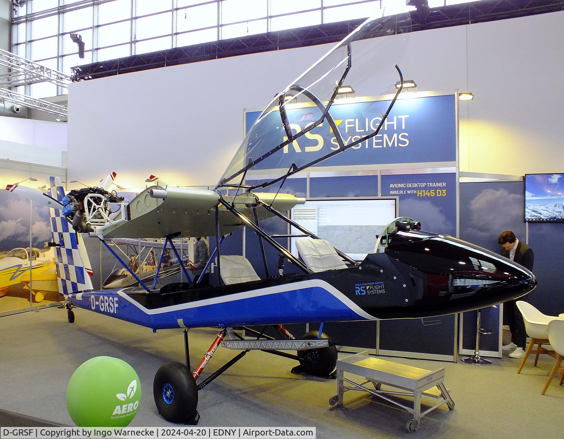D-GRSF, Lockwood Air Cam C/N not found_D_GRSF, Lockwood Air-Cam (outer wings / tailplane dismounted, central wing / engines minus outer skin/cowlings) at the AERO 2024, Friedrichshafen