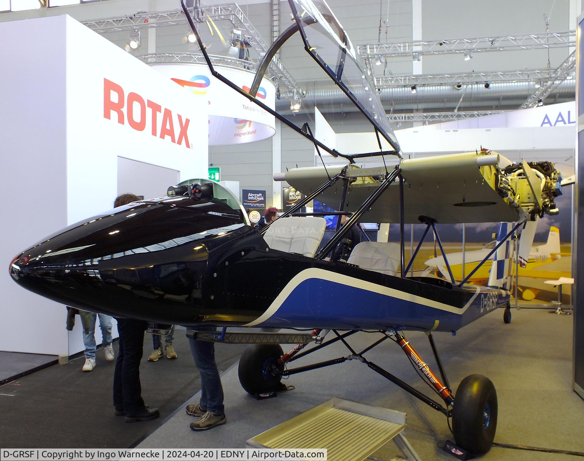 D-GRSF, Lockwood Air Cam C/N not found_D_GRSF, Lockwood Air-Cam (outer wings / tailplane dismounted, central wing / engines minus outer skin/cowlings) at the AERO 2024, Friedrichshafen